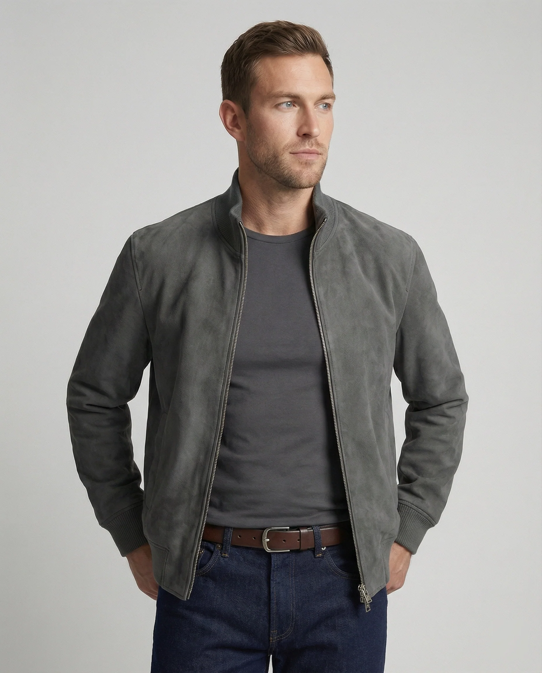 Freizeitkleidung Herren Bomberjacke Lederoptik - Image 10
