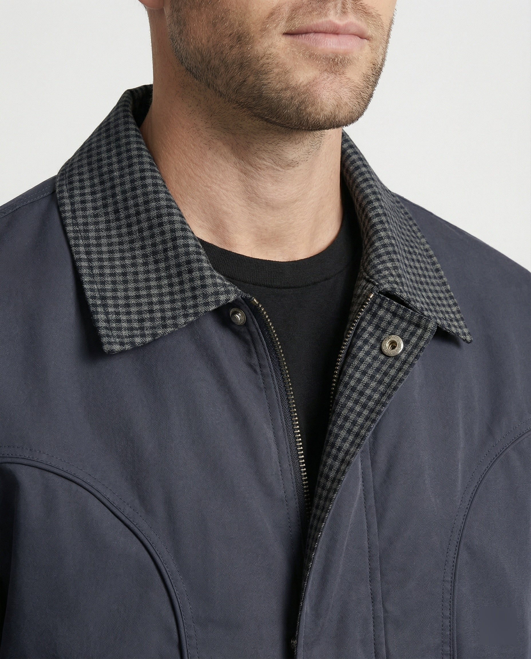 Herren wattierte Oversize-Bomberjacke mit verdecktem Reißverschluss und elastischem Saum Heidi-Mode - Image 3