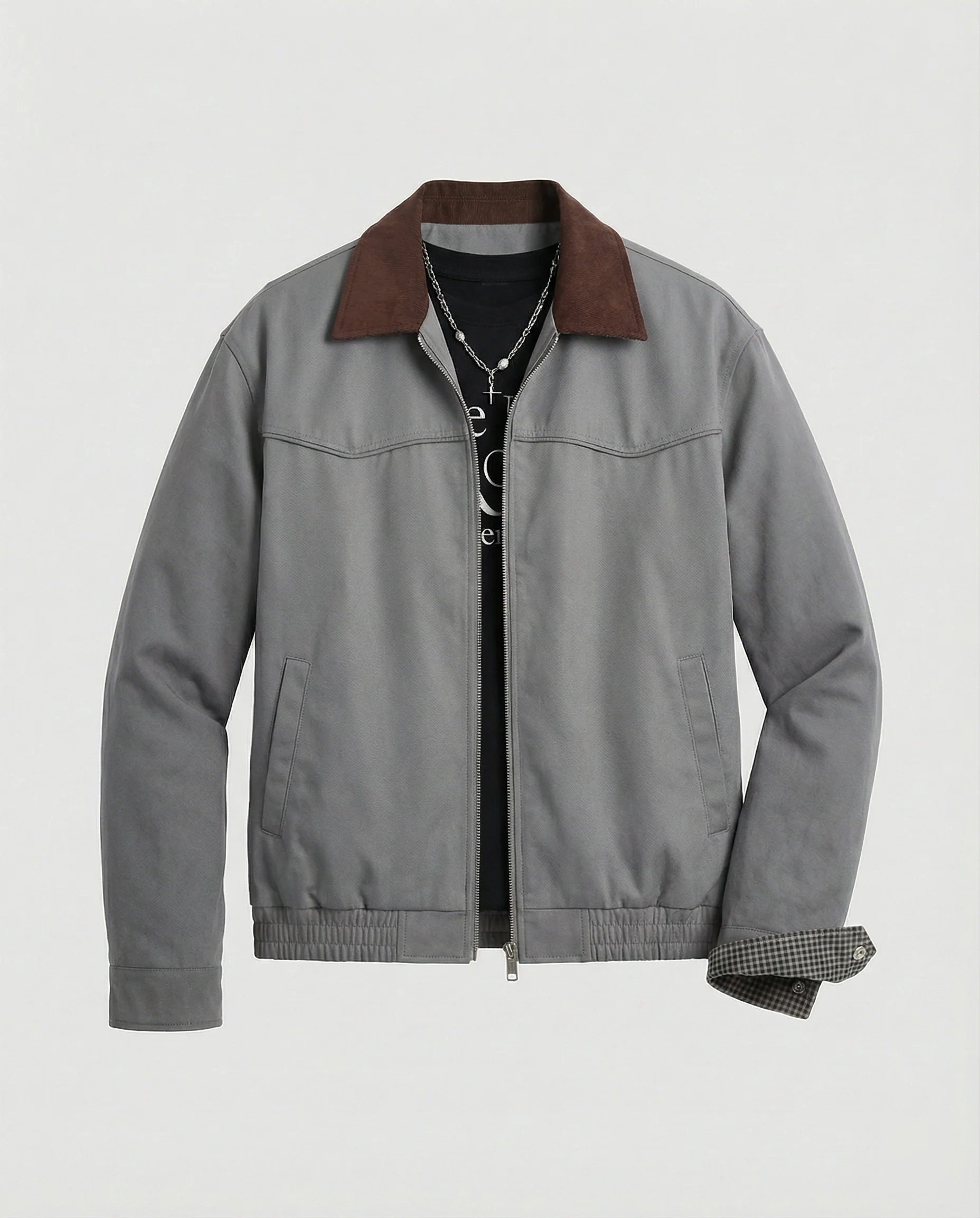 Herren wattierte Oversize-Bomberjacke mit verdecktem Reißverschluss und elastischem Saum Heidi-Mode - Image 8
