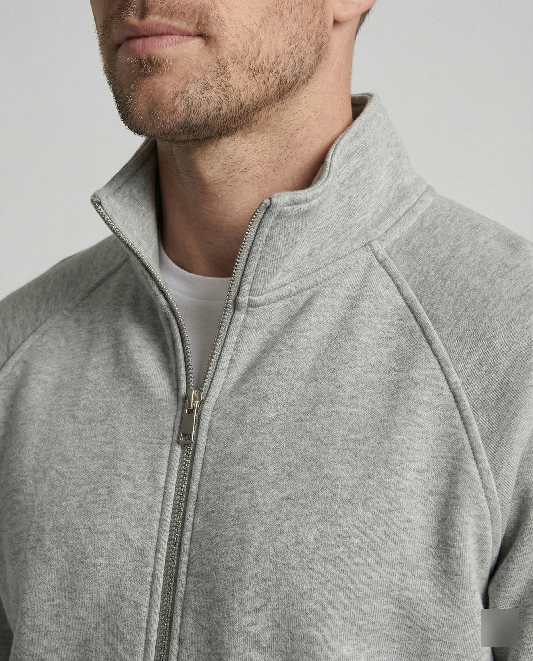Herren weit geschnittene Sweatjacke mit Stehkragen und durchgehendem Reißverschluss Heidi-Mode - Image 3