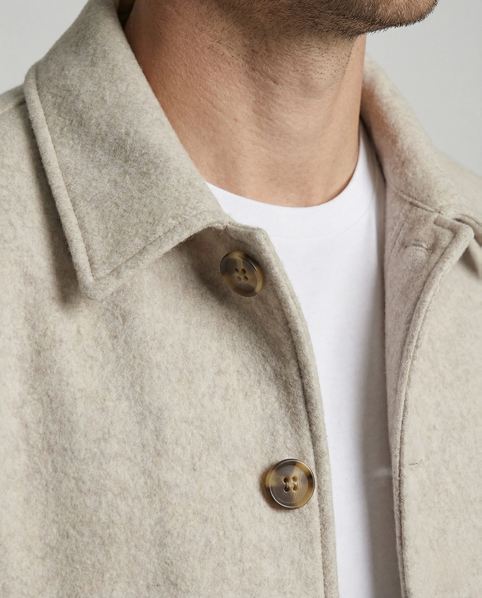 Wollmixjacke Weit Mit Hemdkragen Herren - Image 4