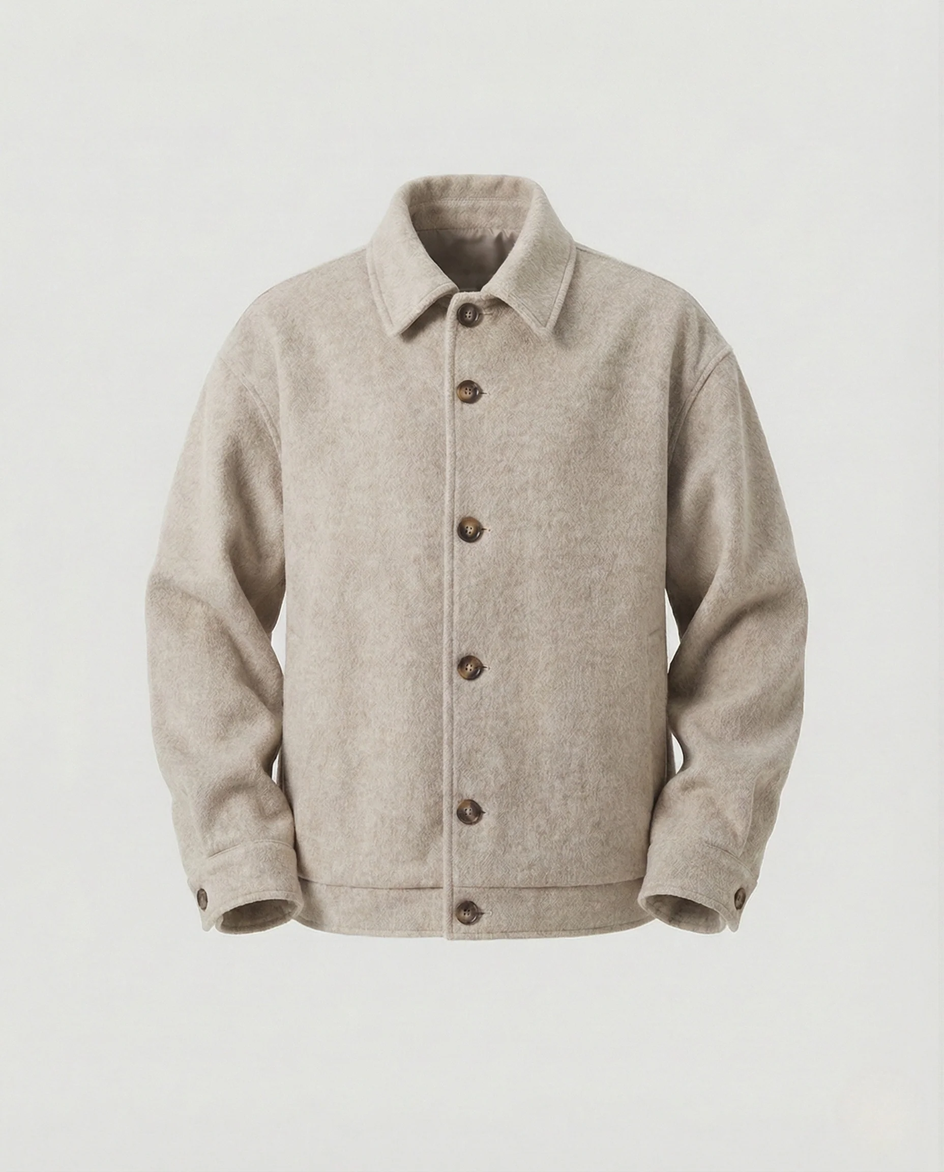 Wollmixjacke Weit Mit Hemdkragen Herren - Image 5