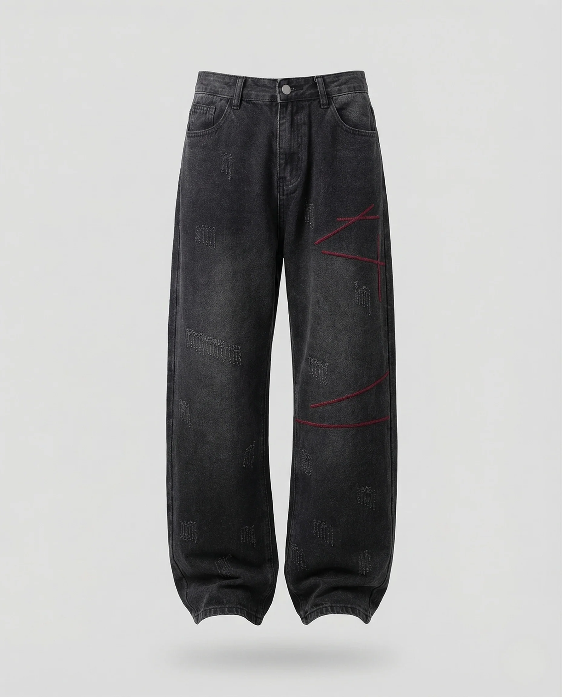 Herren Baggy Jeans mit Used Optik und Ziernähten - Image 5