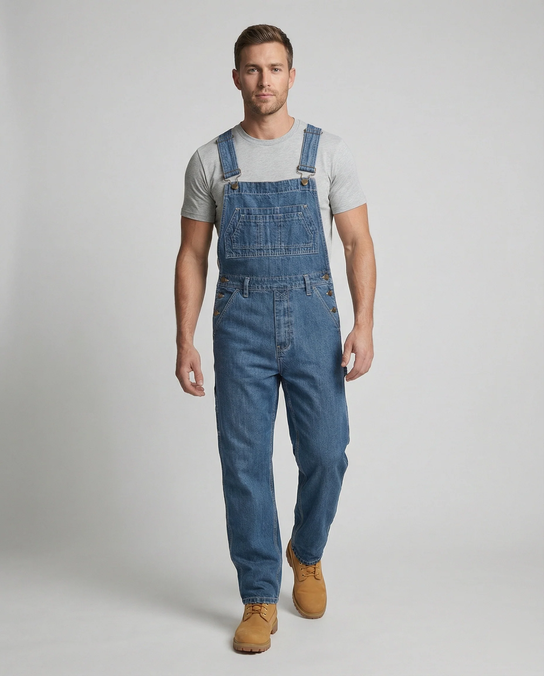 Herren Jeans Latzhose Weit - Image 4