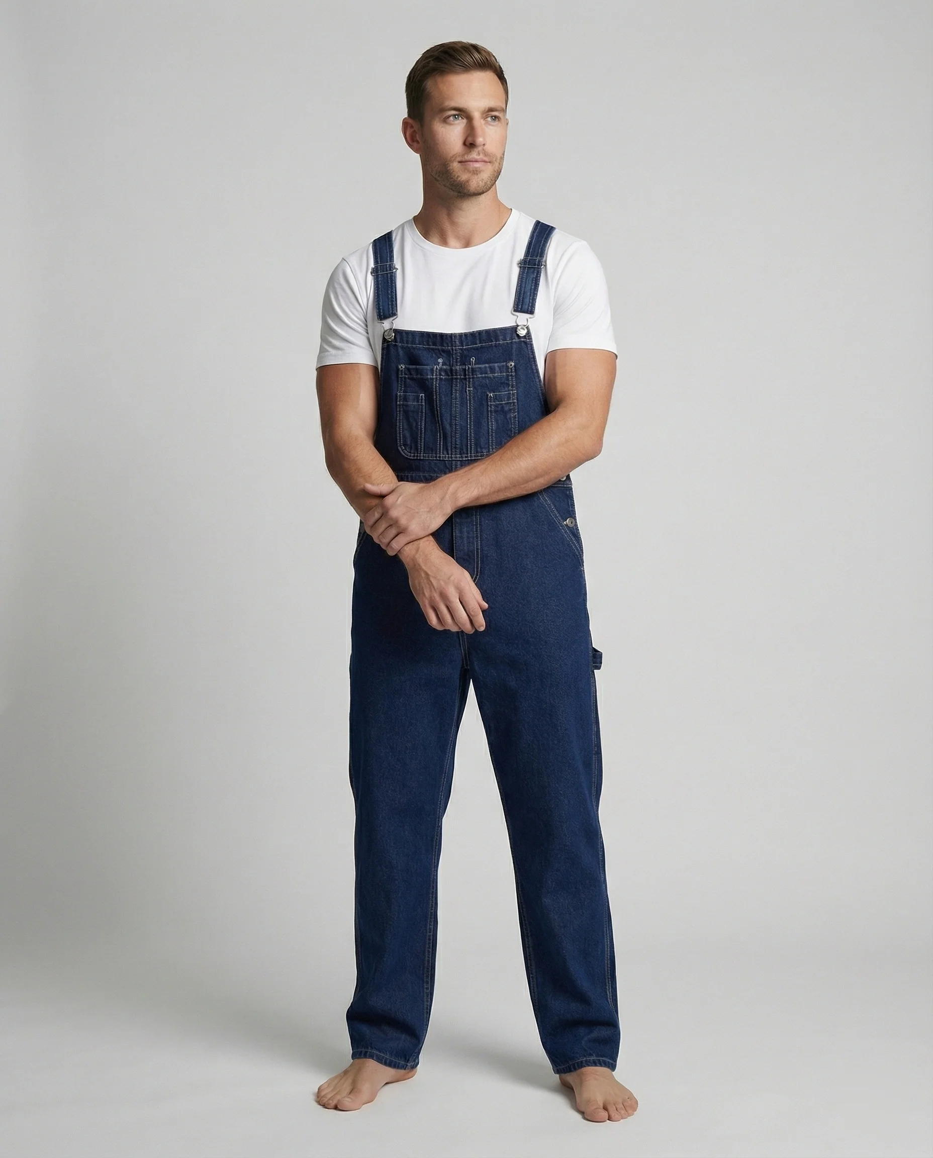 Herren Jeans Latzhose mit Geradem Bein - Image 4