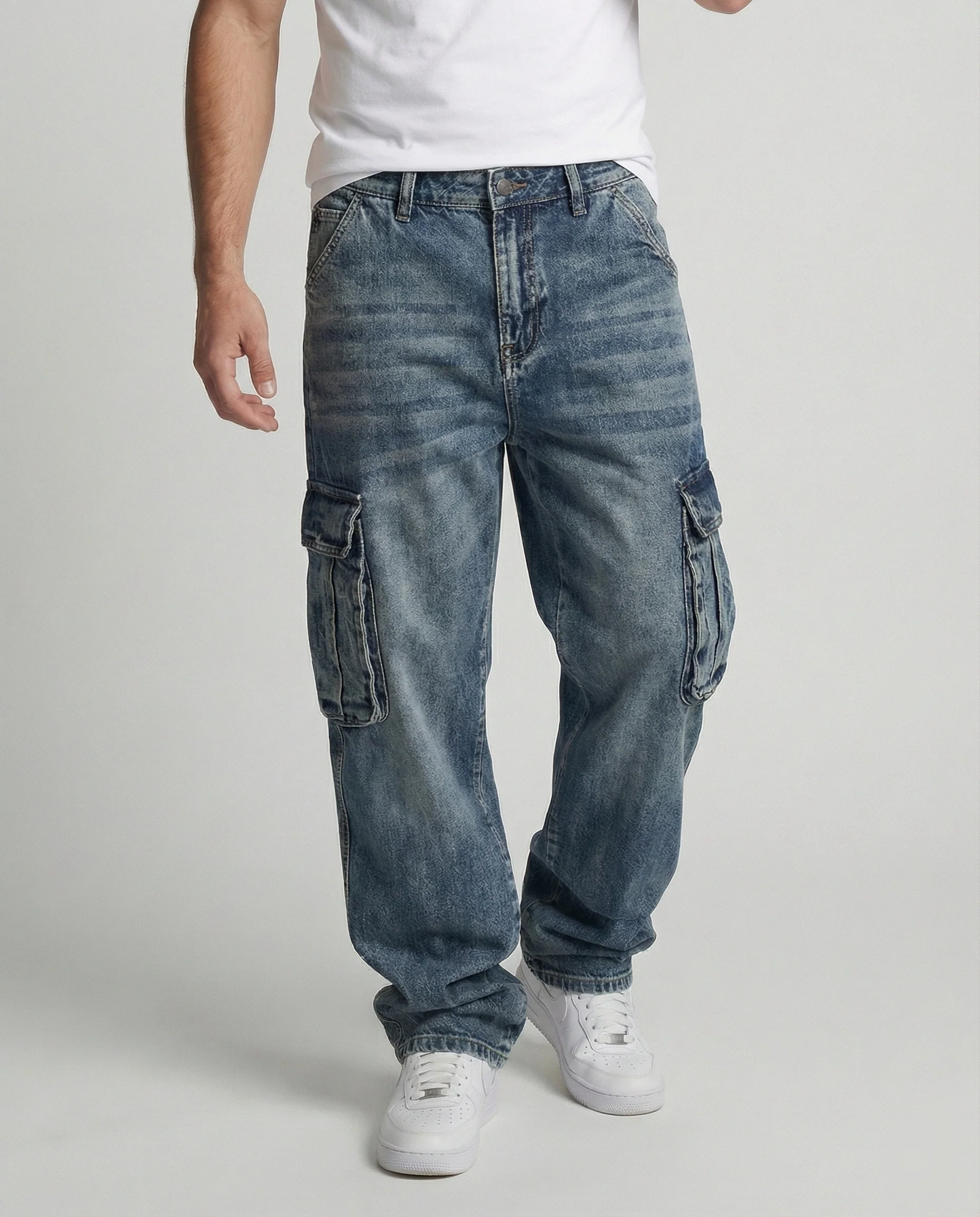 Herren Cargo Jeans weit mit Taschen - Image 5