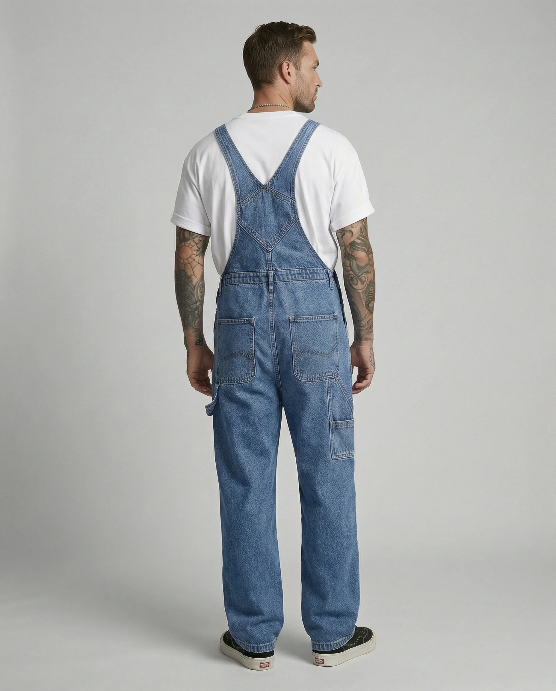 Freizeitkleidung Herren Jeans Latzhose Weit - Image 2