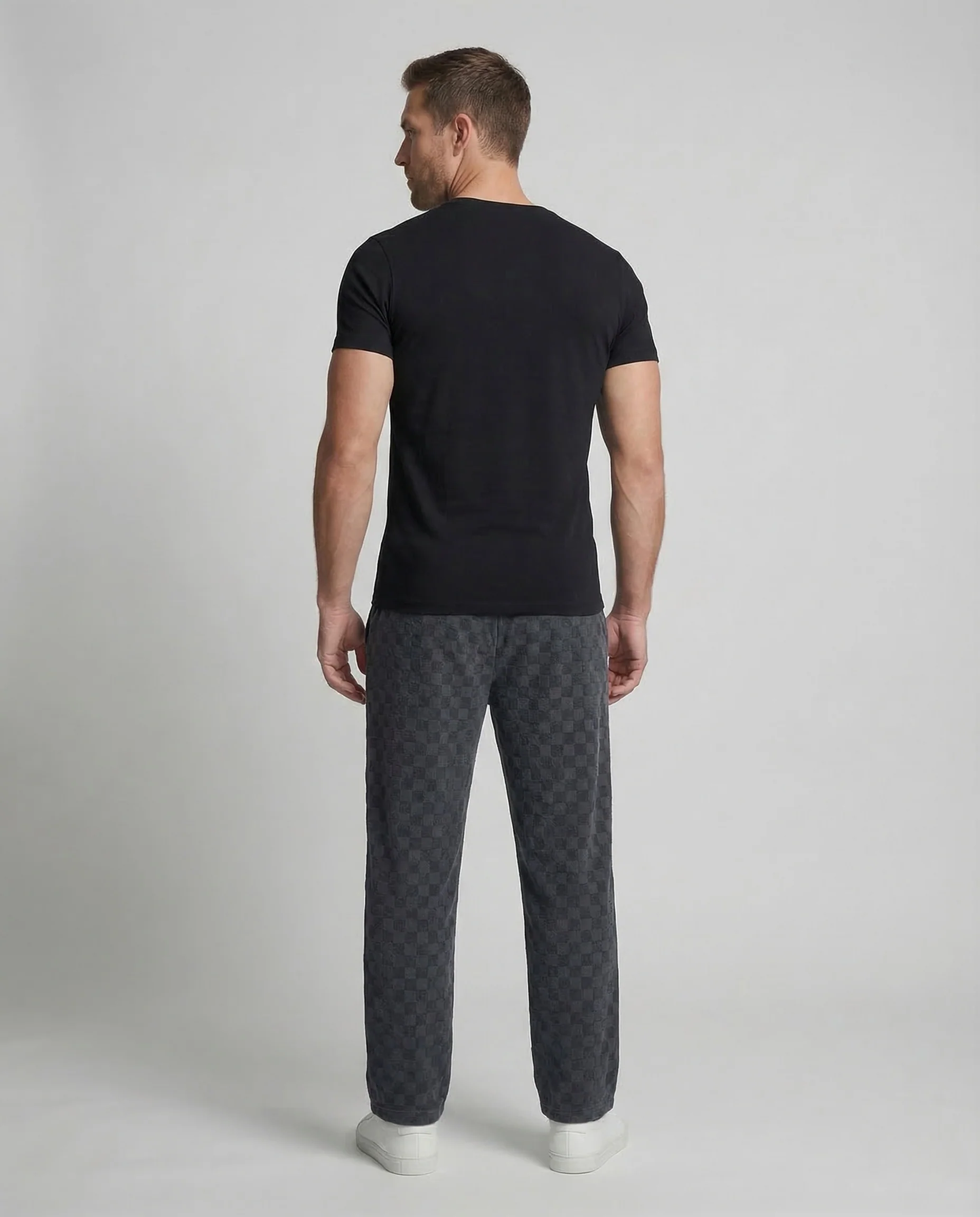 Herren Jacquardhose Karo Kordelzug - Image 4