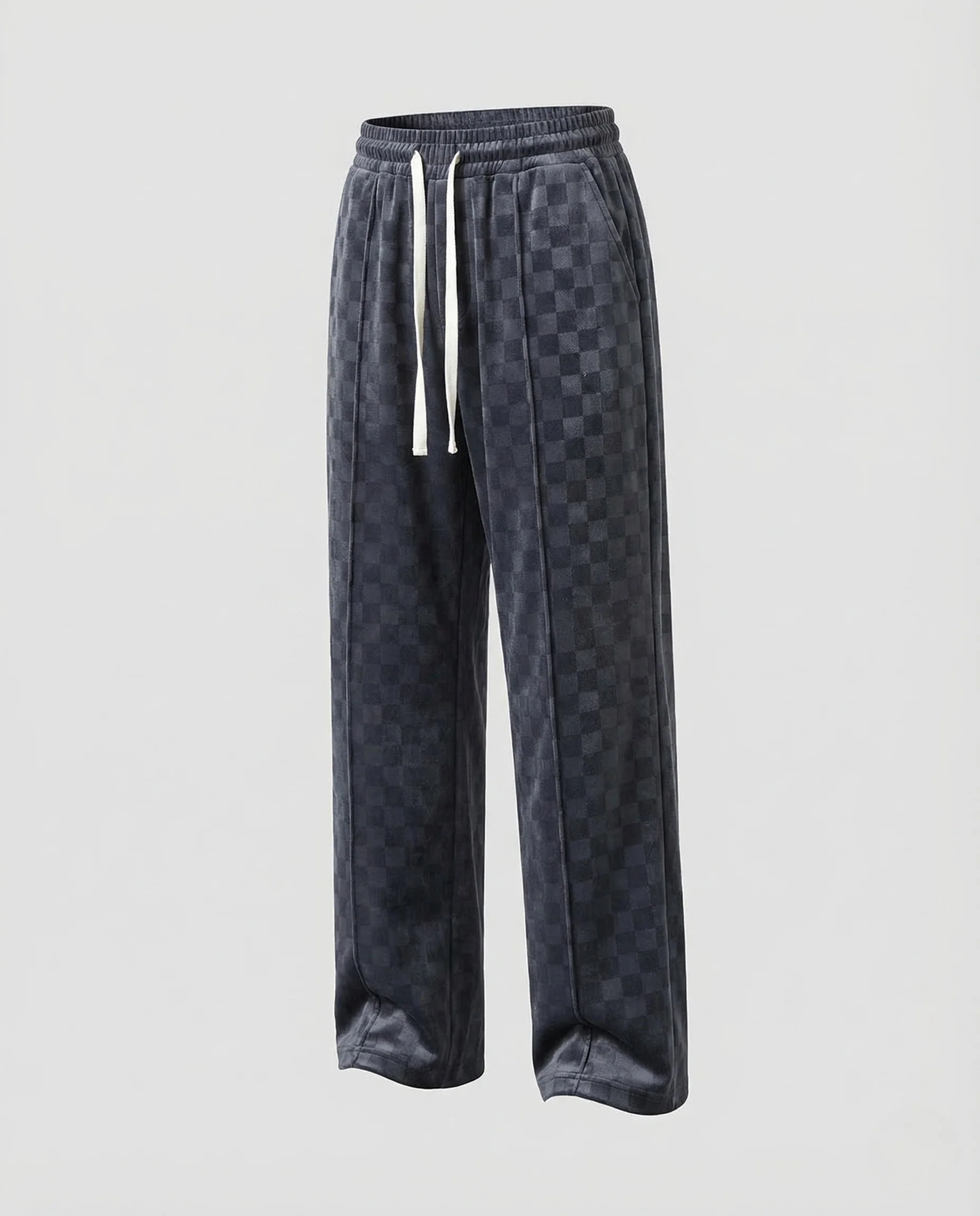Herren Jacquardhose Karo Kordelzug - Image 5