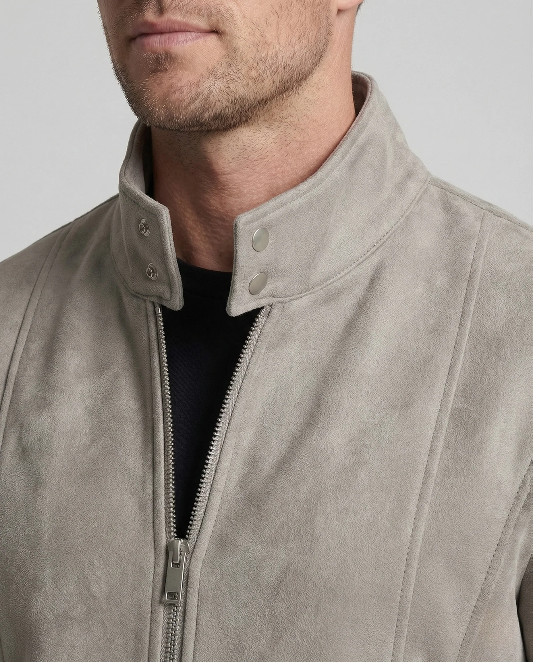 Herren Velours Bomberjacke Weit - Image 3