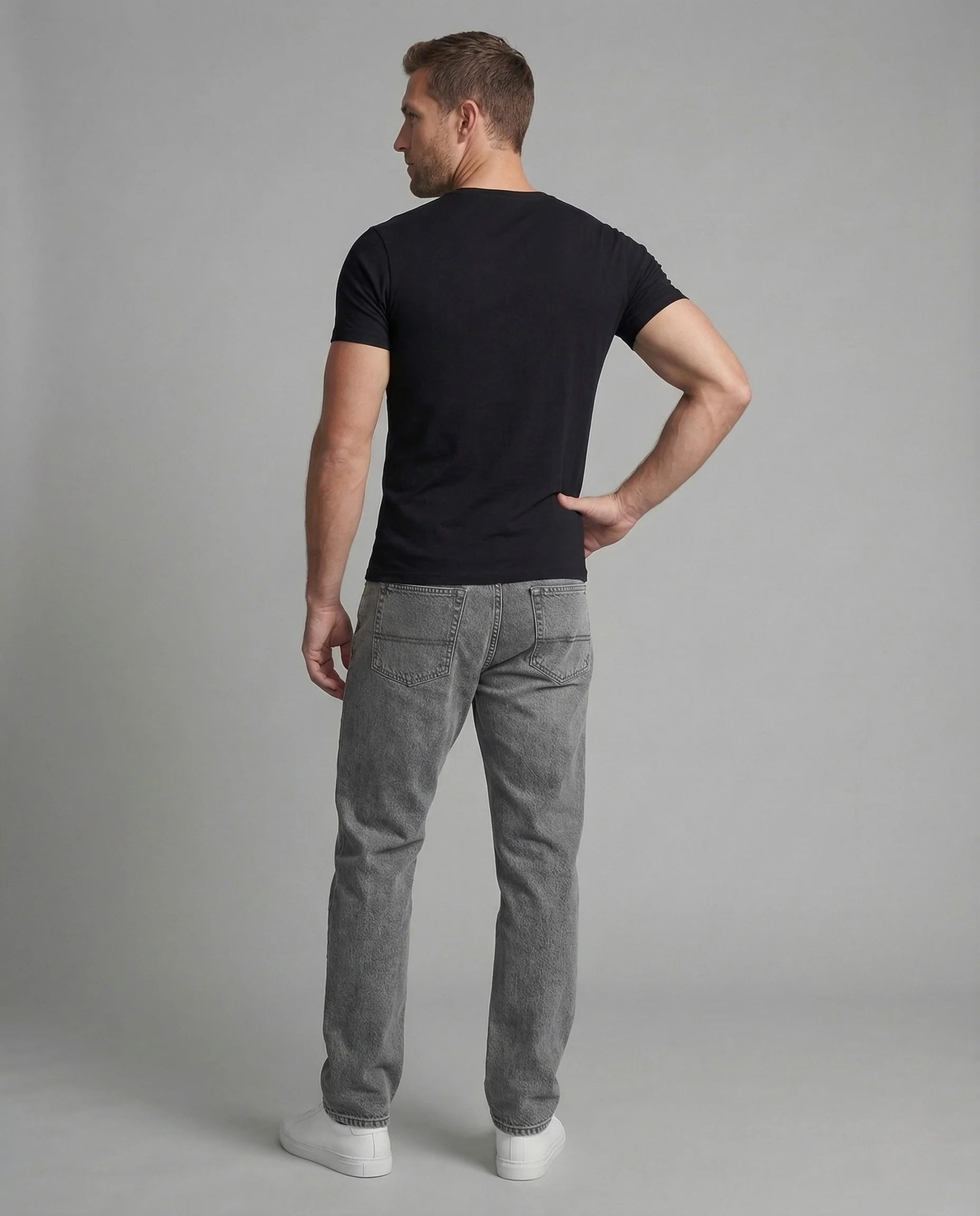 Herren Vintage Jeans Weit mit Tiefem Schritt - Image 4