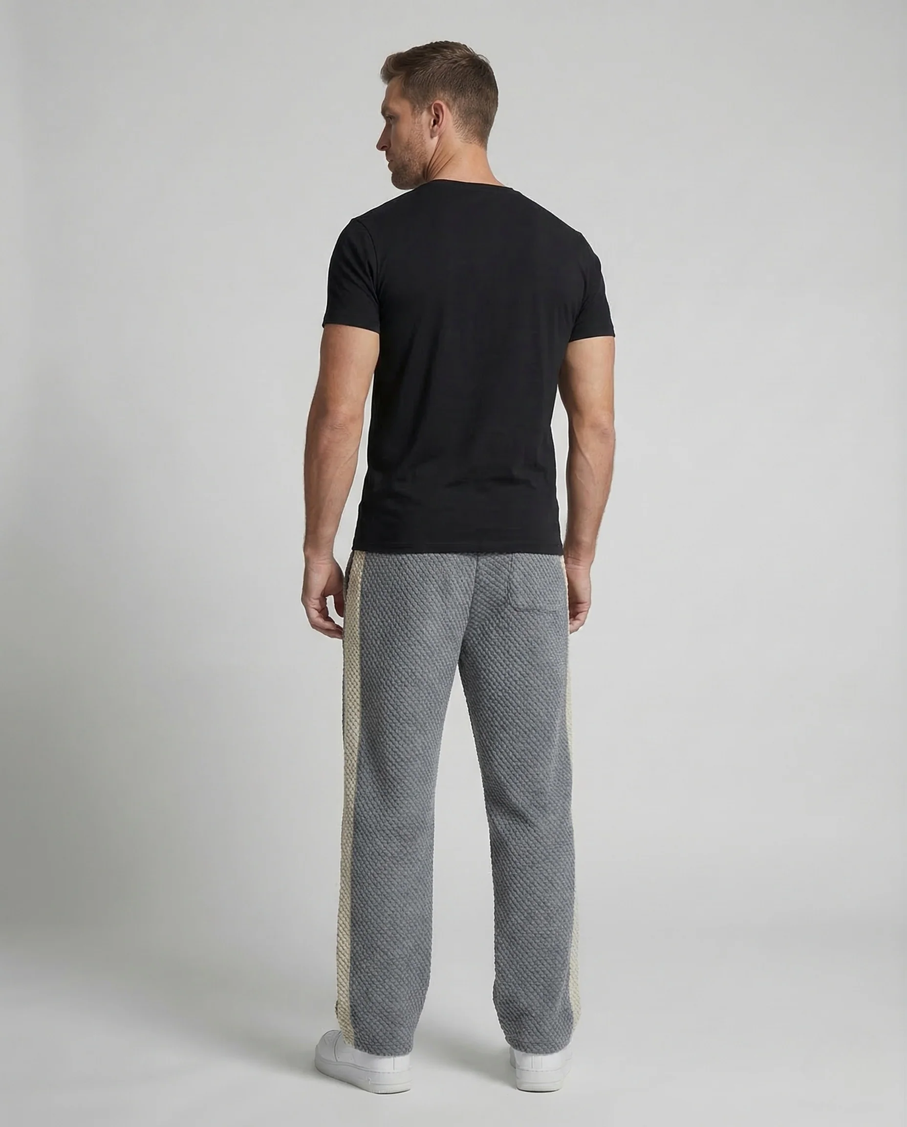 Herren Waffelstrick Freizeithose Weit Tunnelzug - Image 4