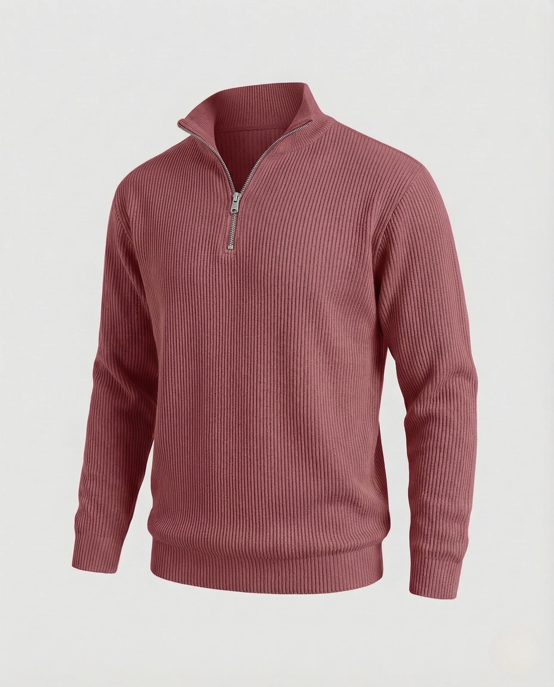 Herren Strickpullover gerippt mit Reißverschluss - Image 10