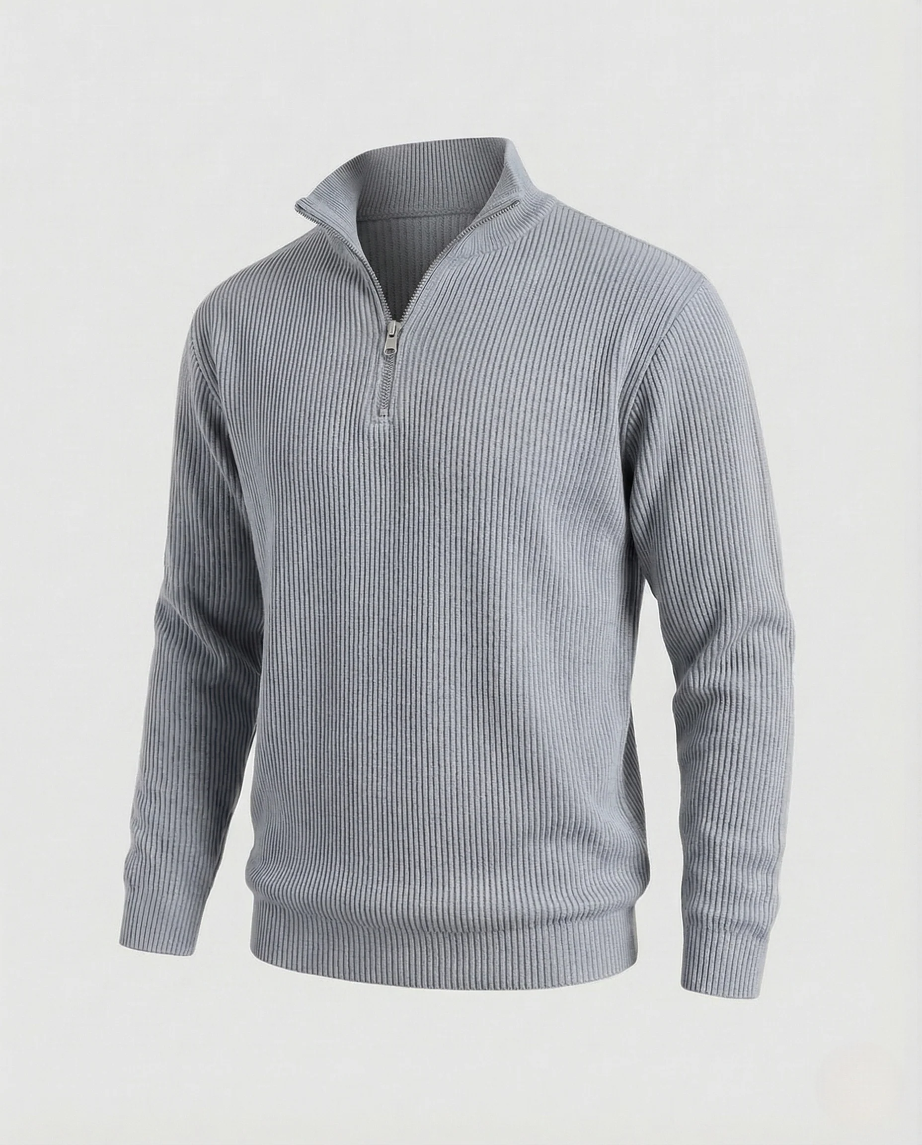 Herren Strickpullover gerippt mit Reißverschluss - Image 13