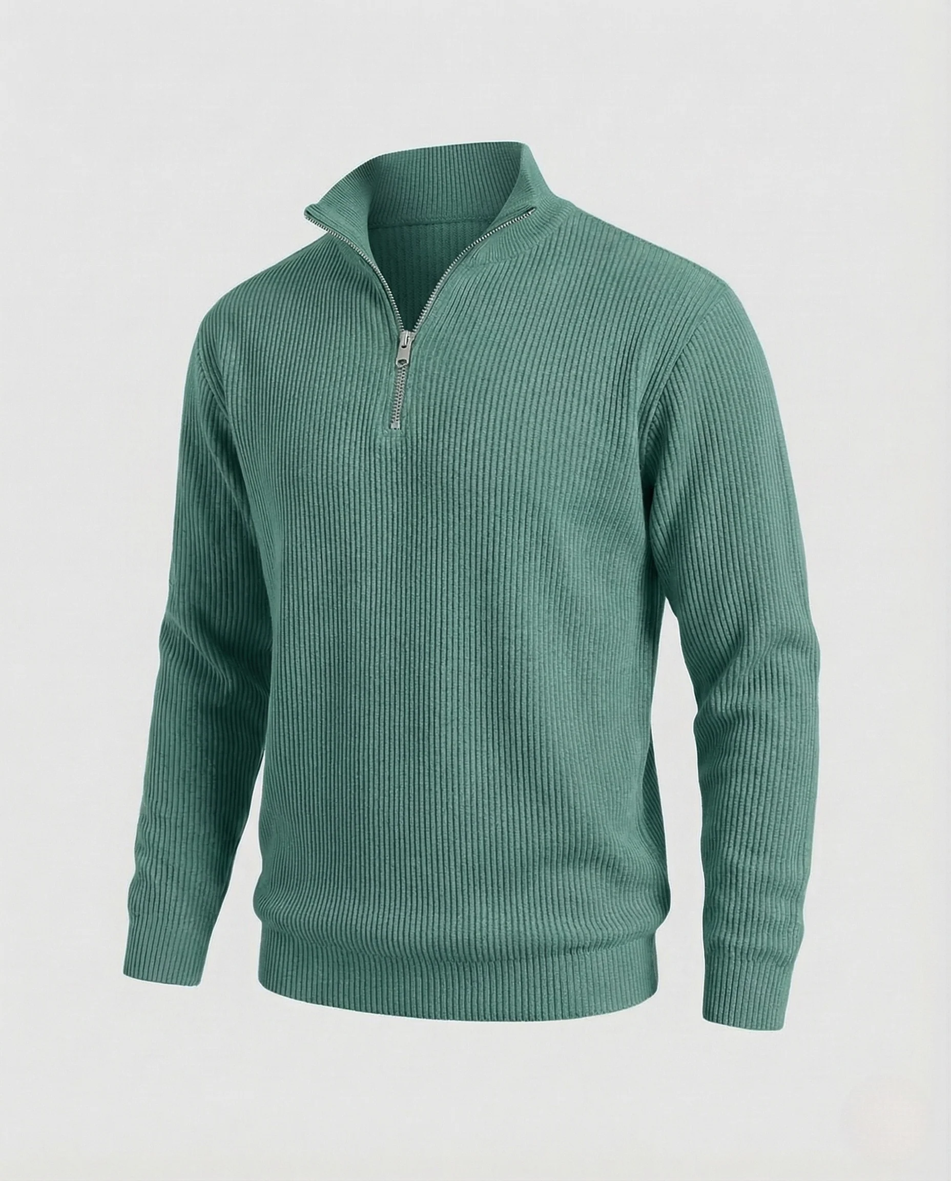 Herren Strickpullover gerippt mit Reißverschluss - Image 15