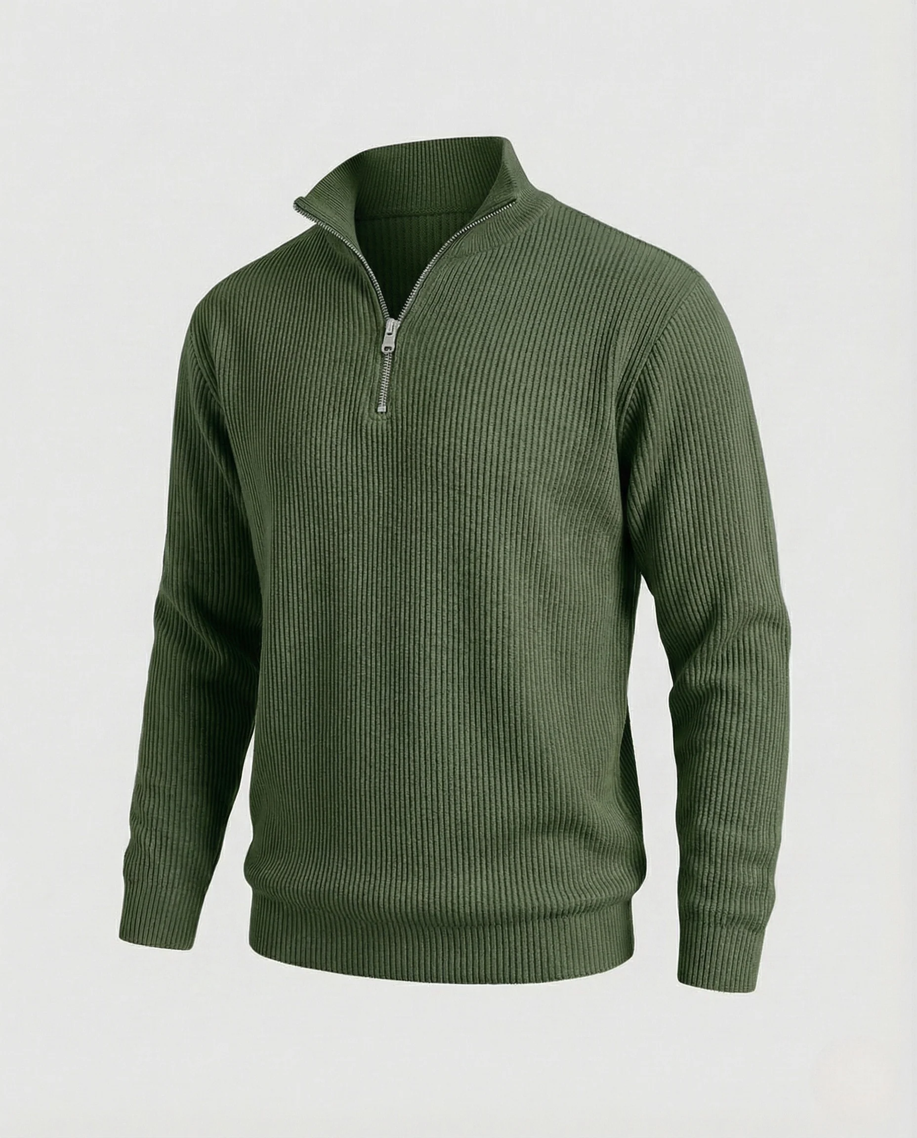 Herren Strickpullover gerippt mit Reißverschluss - Image 17
