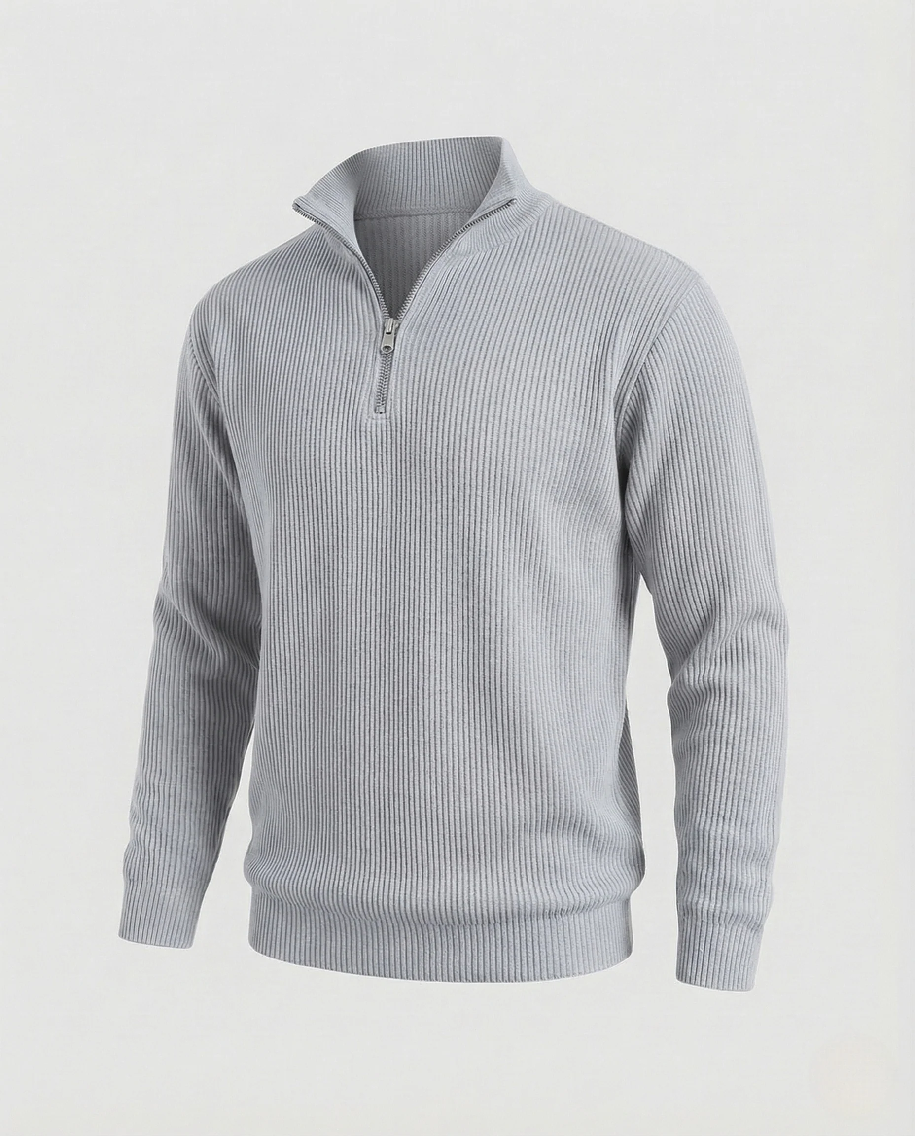 Herren Strickpullover gerippt mit Reißverschluss - Image 19