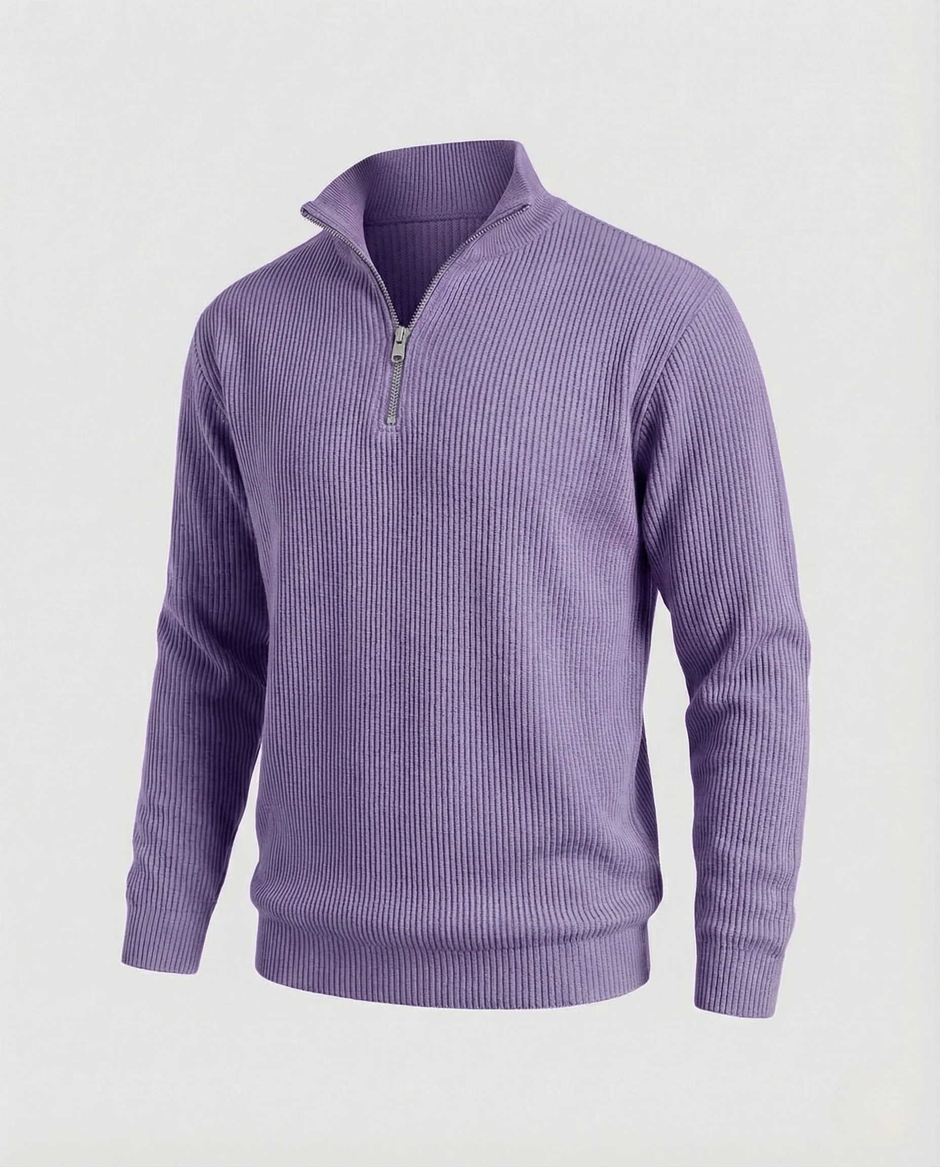 Herren Strickpullover gerippt mit Reißverschluss - Image 23