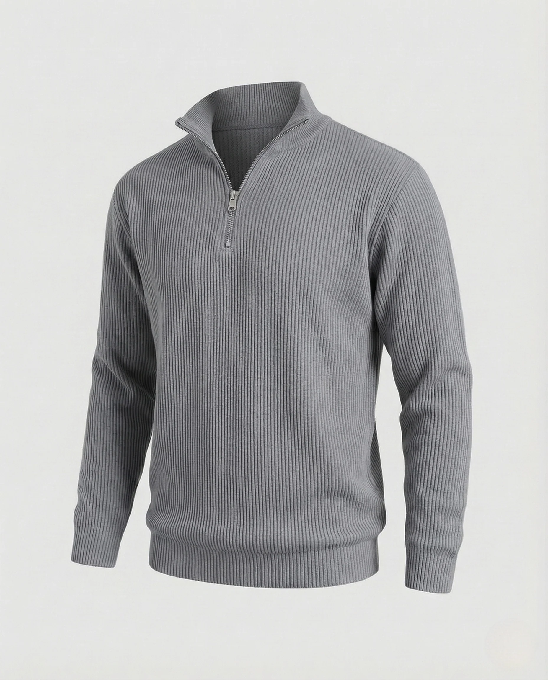 Herren Strickpullover gerippt mit Reißverschluss - Image 25