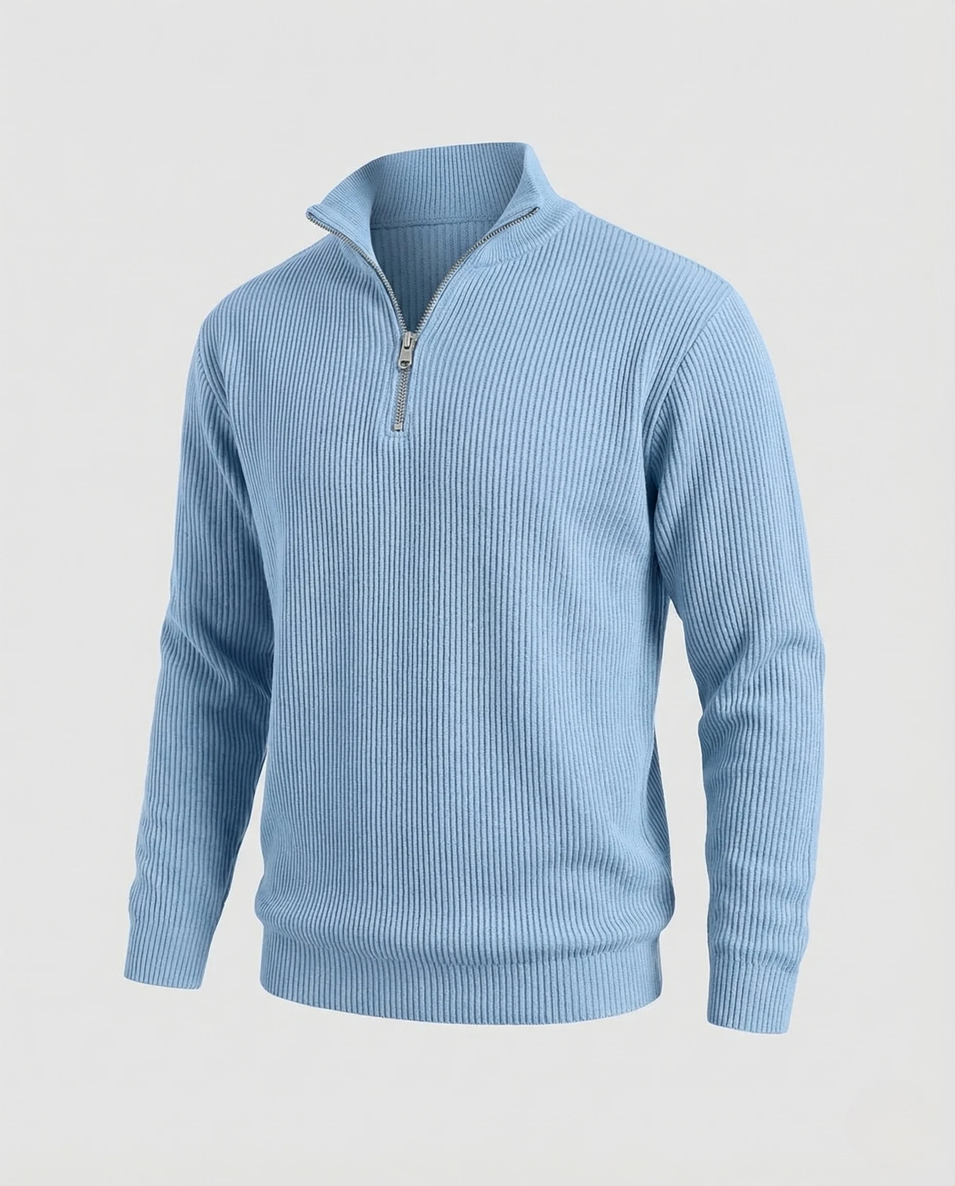 Herren Strickpullover gerippt mit Reißverschluss - Image 5