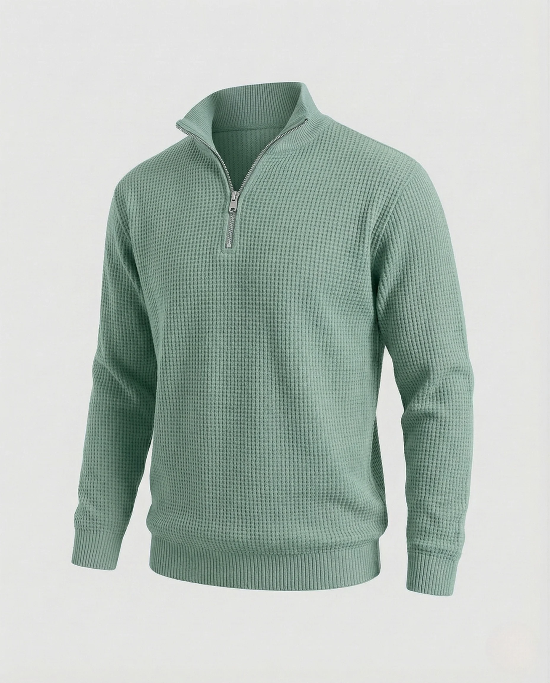 Herren Strickpullover gerippt mit Reißverschluss - Image 6
