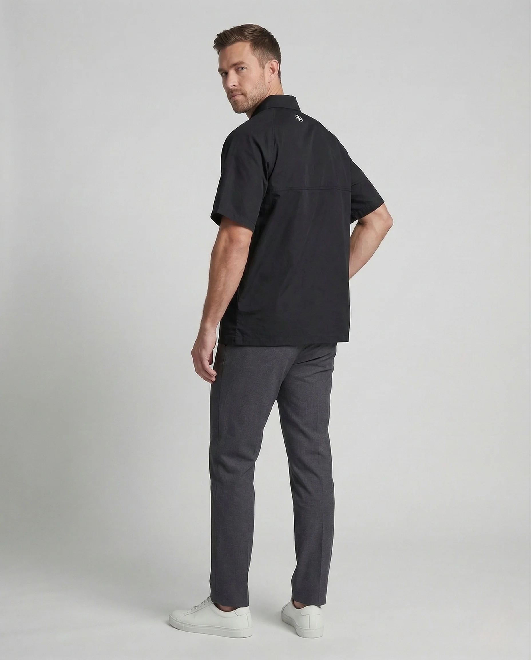 Herren Poloshirt Oversize Reißverschluss Tasche - Image 4