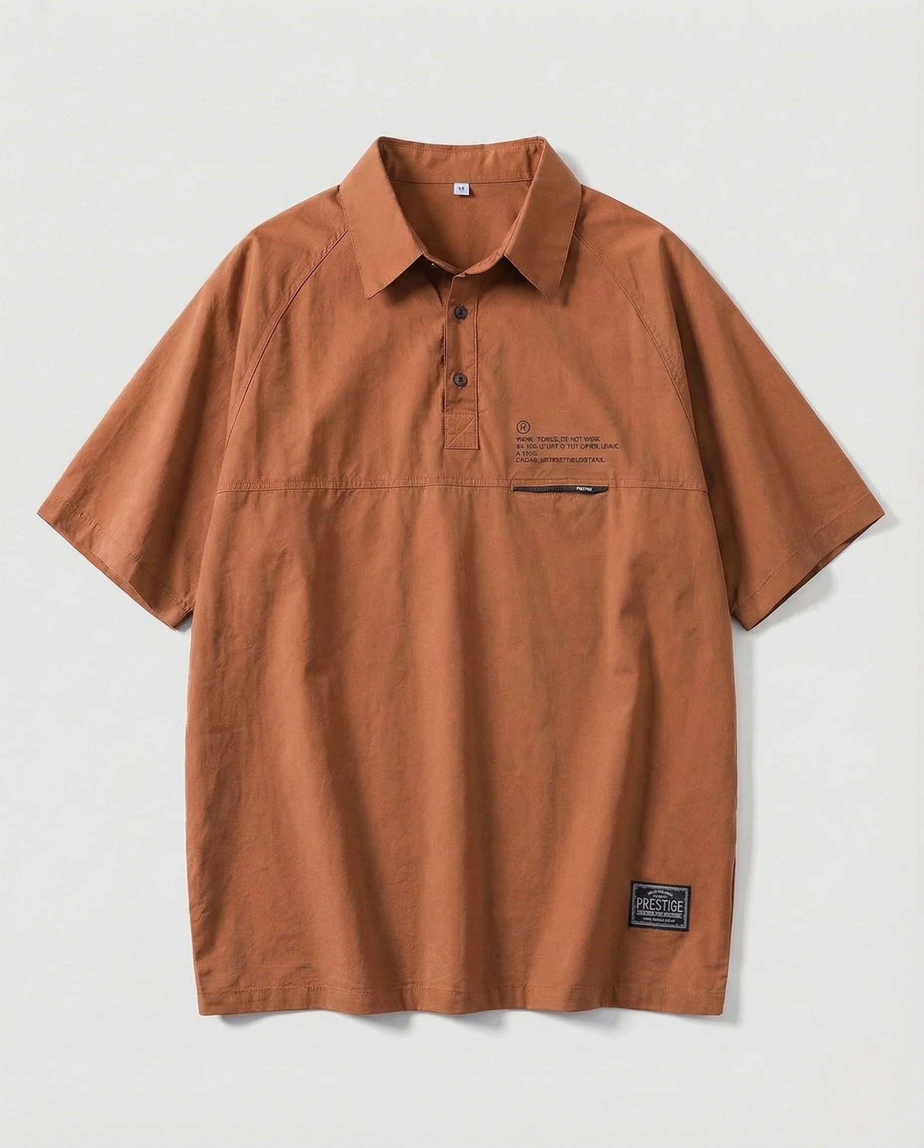 Herren Poloshirt Oversize Reißverschluss Tasche - Image 8