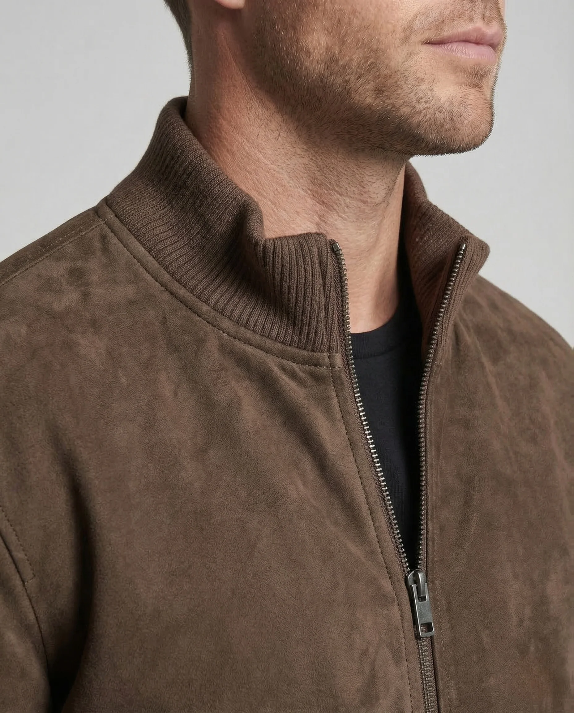 Herren Bomberjacke Veloursimitat Oversize - Image 3