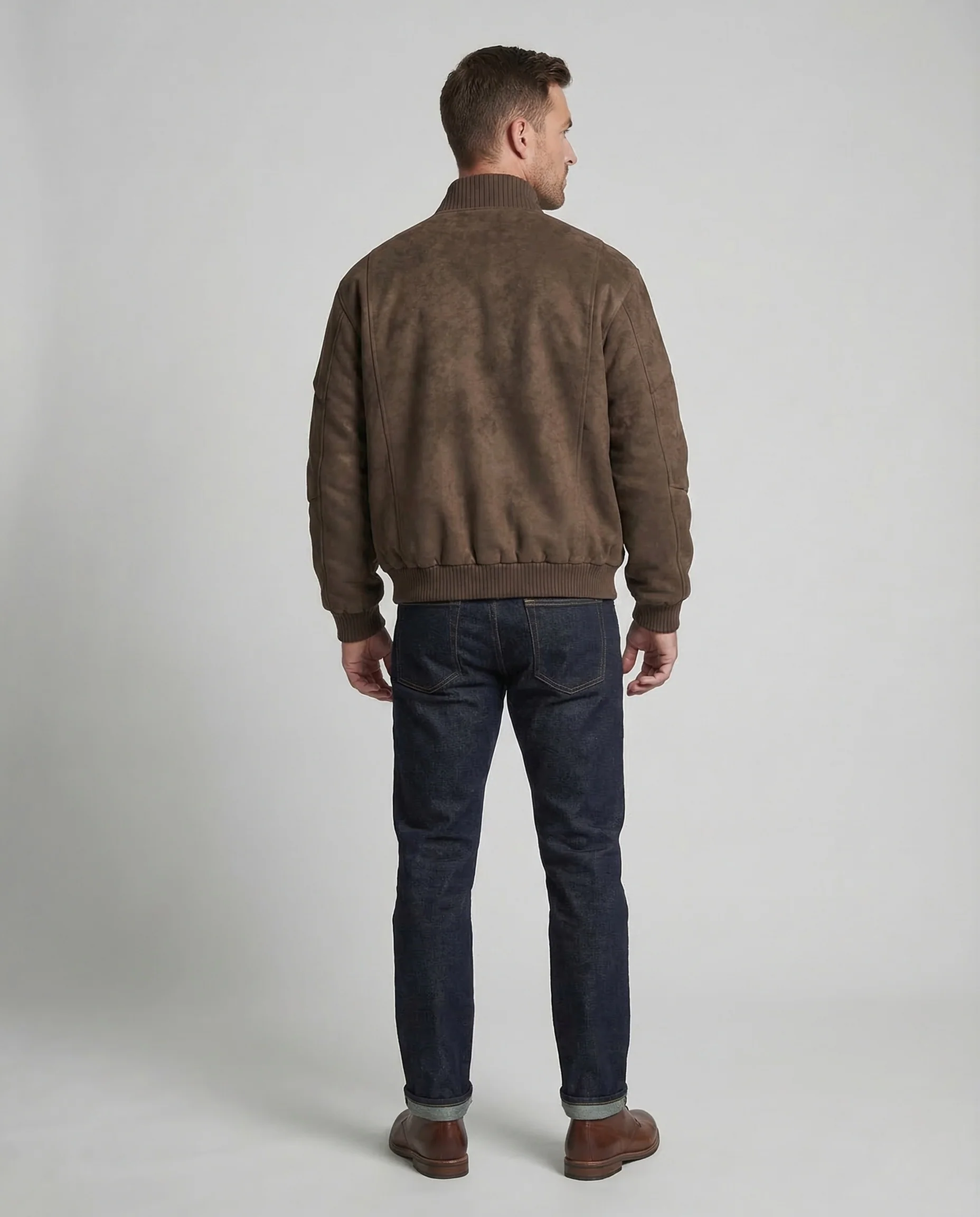 Herren Bomberjacke Veloursimitat Oversize - Image 4