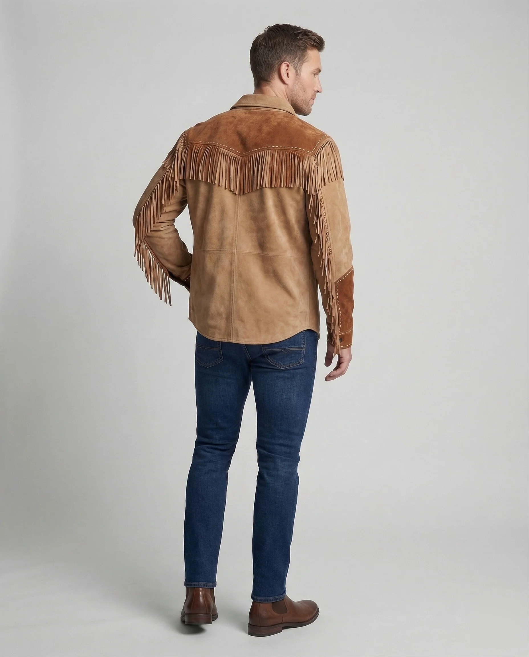 Herren Westernhemd mit Fransen und Stickerei - Image 4