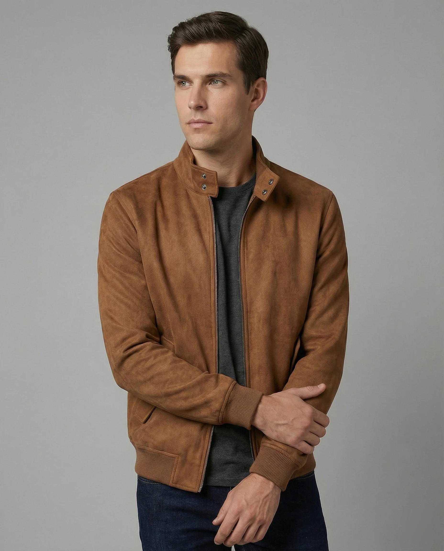 Freizeitkleidung Herren Wildleder Bomber - Image 5