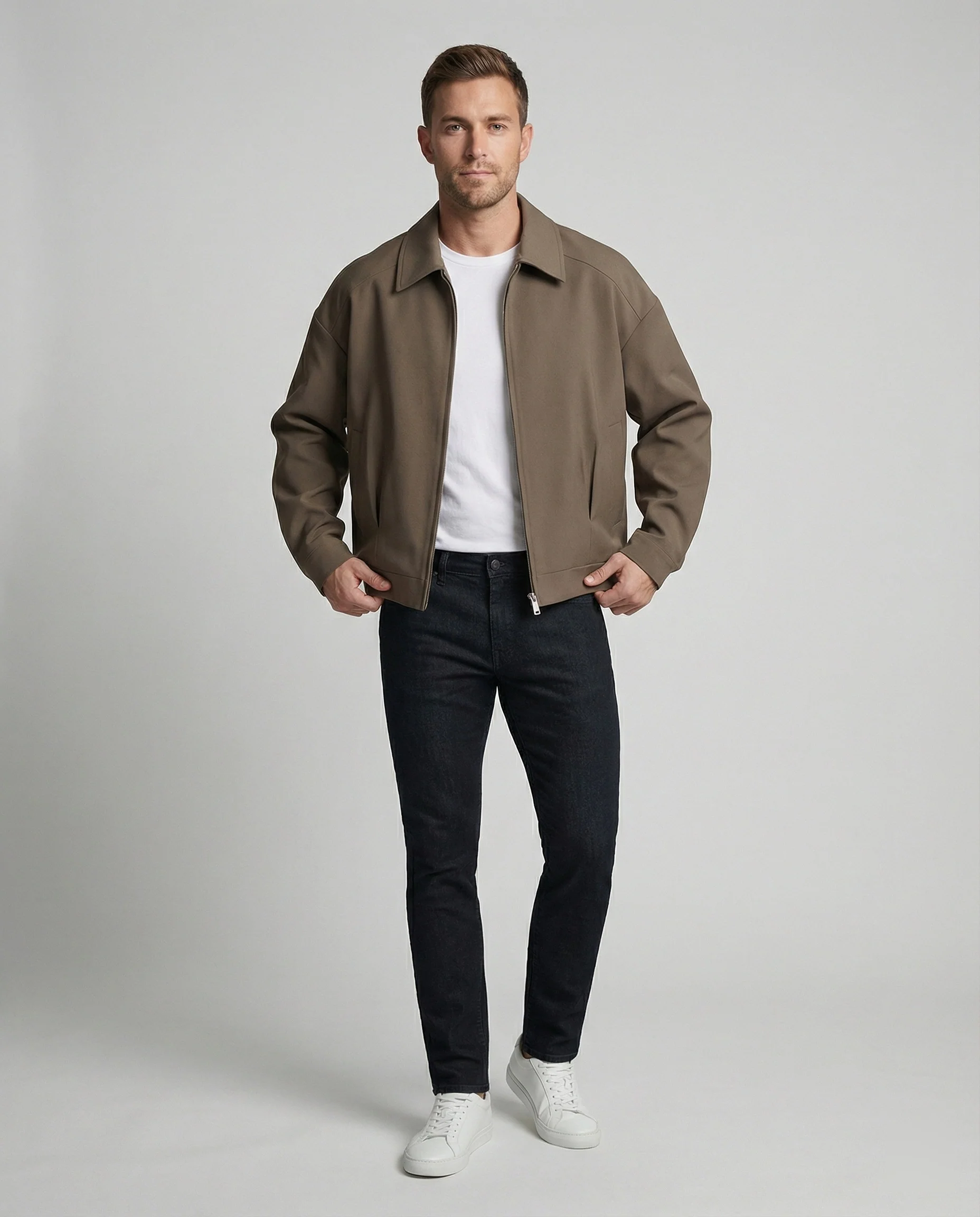 Herren Oversize-Blouson mit Hemdkragen, durchgehendem Reißverschluss und seitlichen Eingrifftaschen Heidi-Mode - Image 3