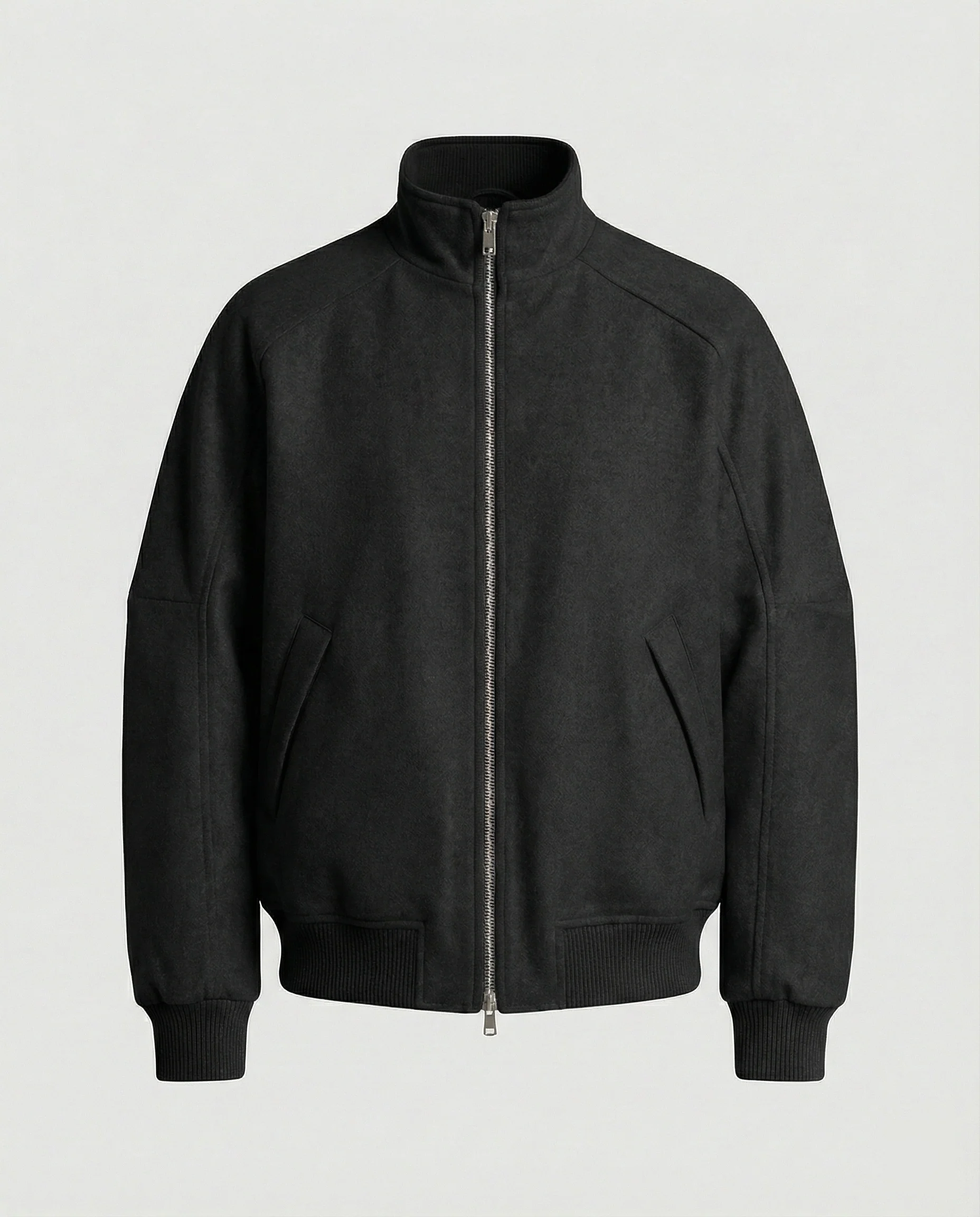 Herren Oversize-Wollmix-Blouson mit hohem Stehkragen verdecktem Zweiwege-Reißverschluss und gerippten Ärmelbündchen Heidi-Mode - Image 6