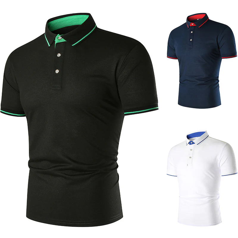 Herren Poloshirt mit kontrastierendem Kragen und atmungsaktiven Eigenschaften Heidi-Mode - Image 3