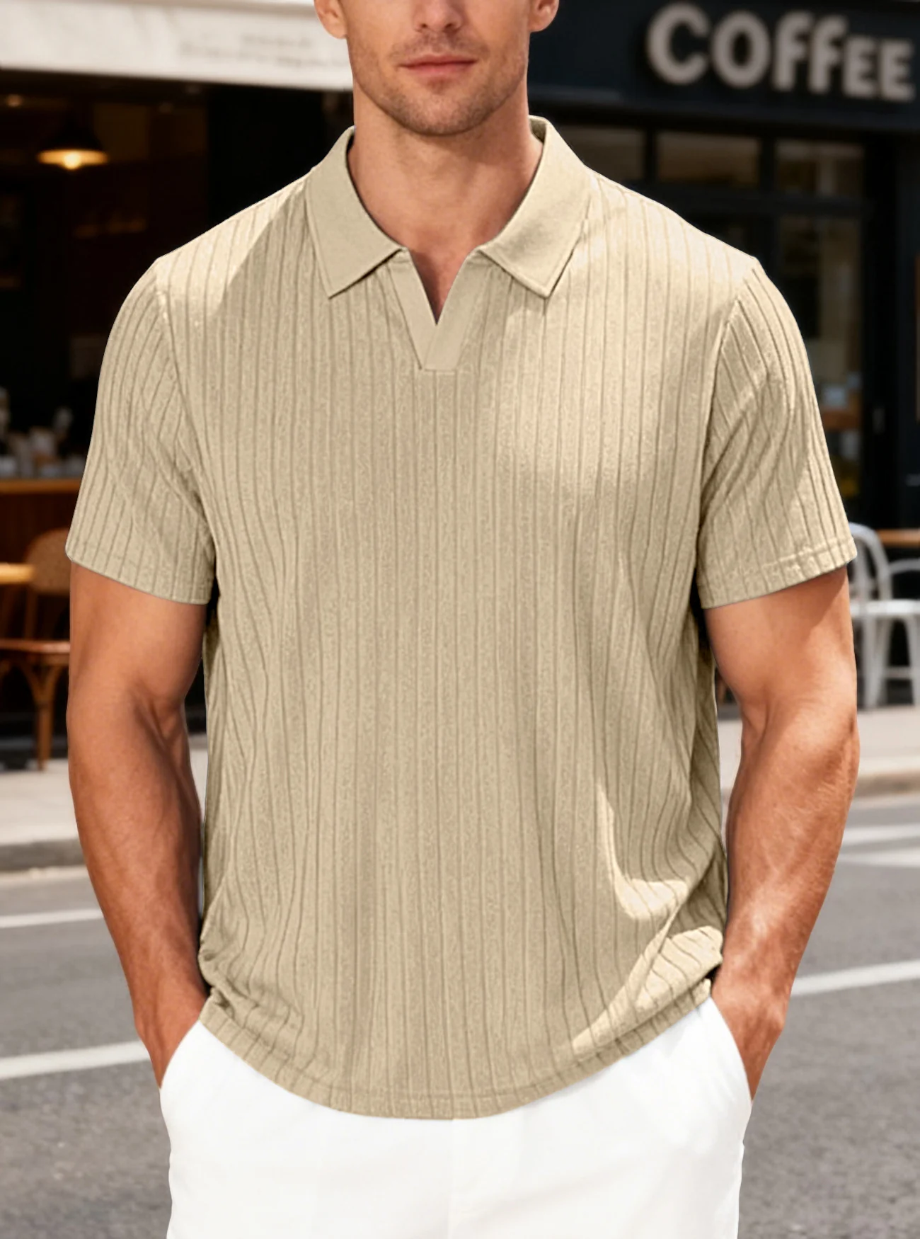 Herren Poloshirt mit strukturiertem Muster - Image 10