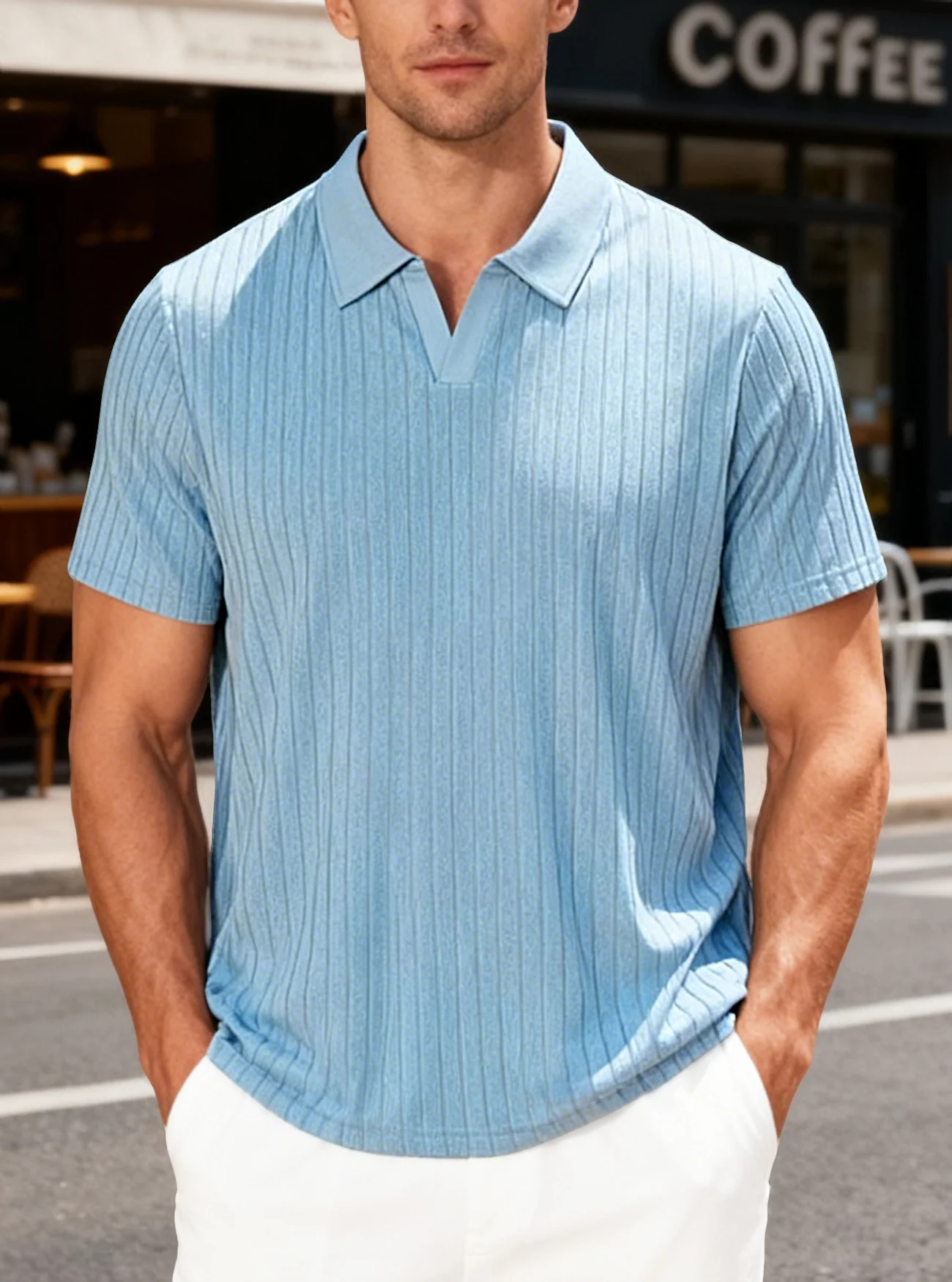 Herren Poloshirt mit strukturiertem Muster - Image 11