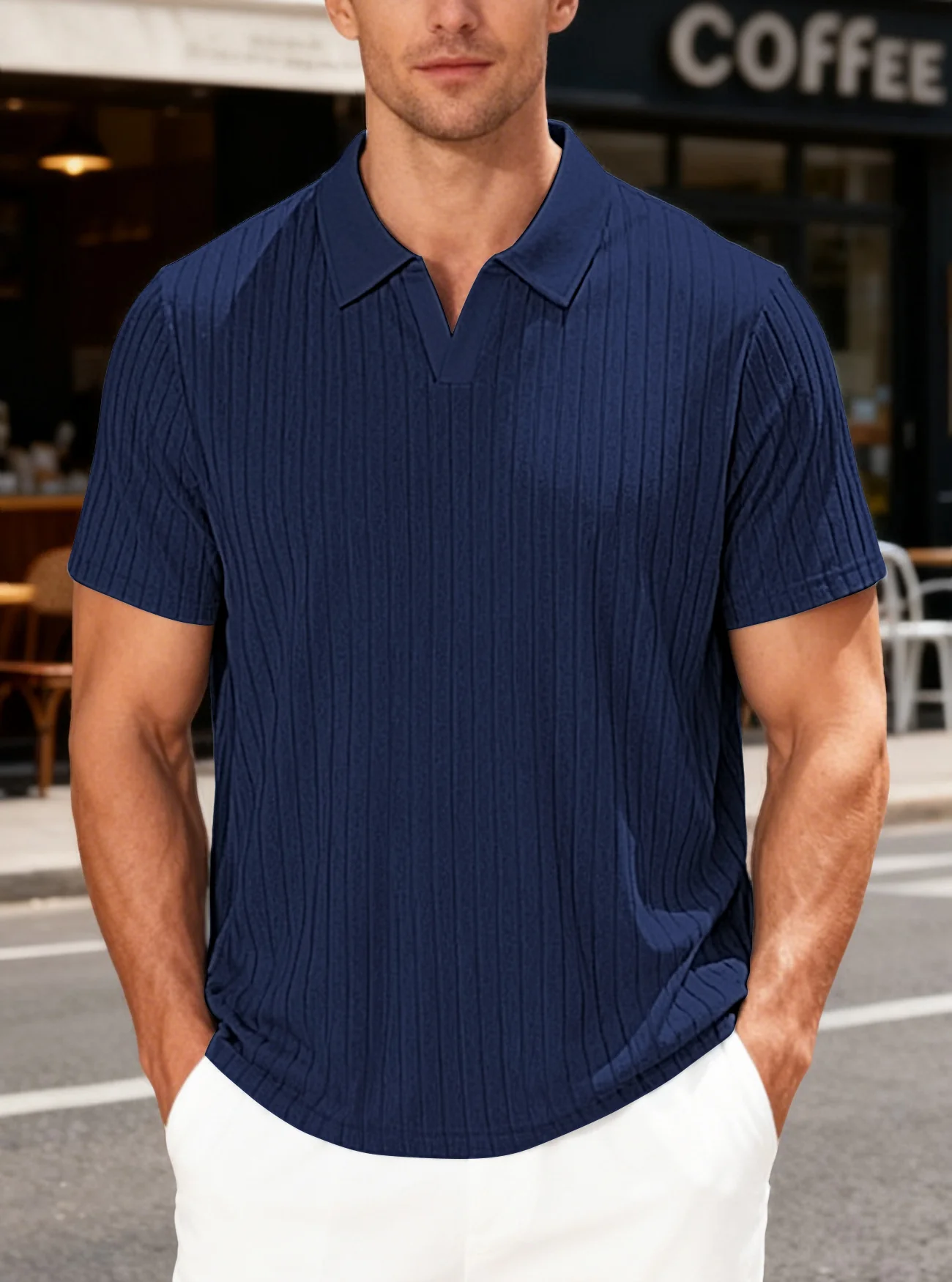 Herren Poloshirt mit strukturiertem Muster - Image 6