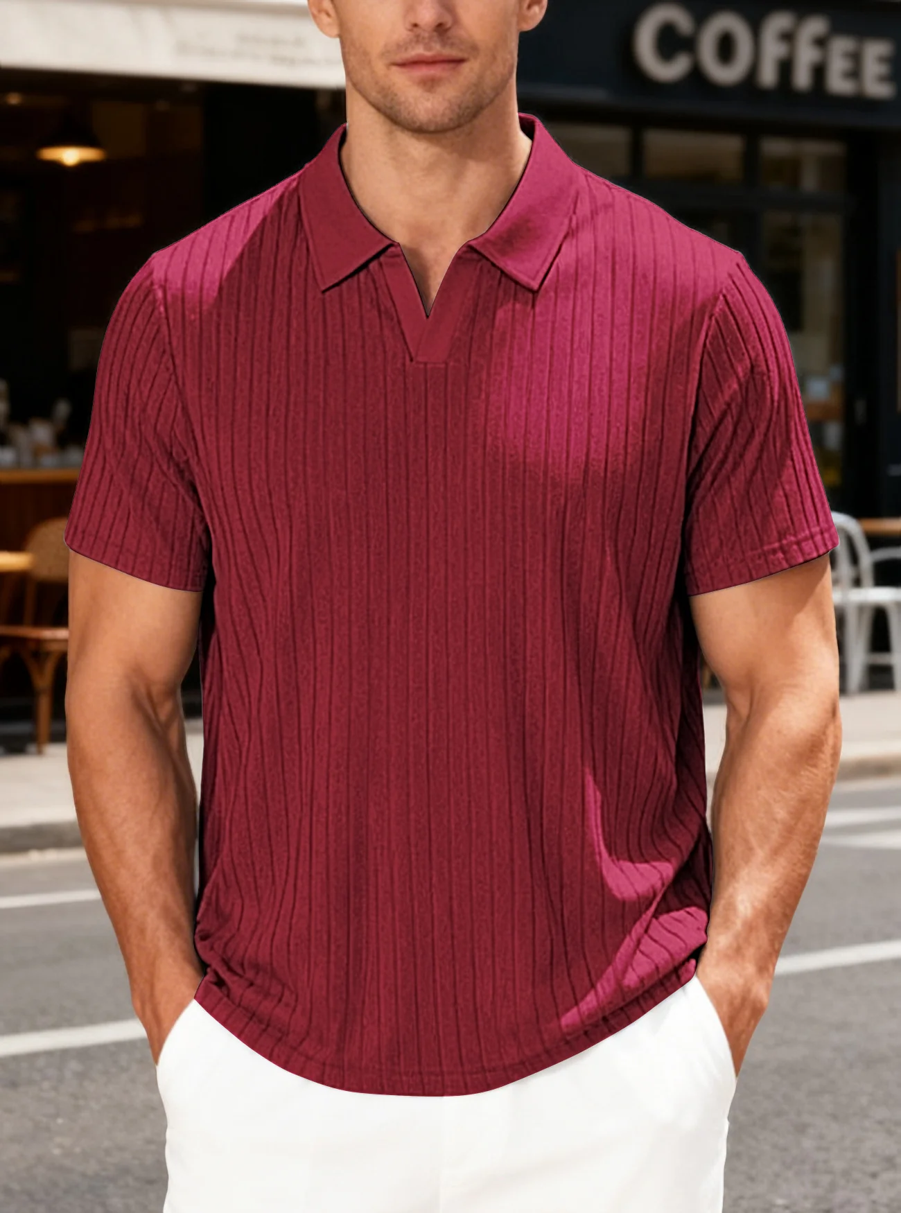 Herren Poloshirt mit strukturiertem Muster - Image 7