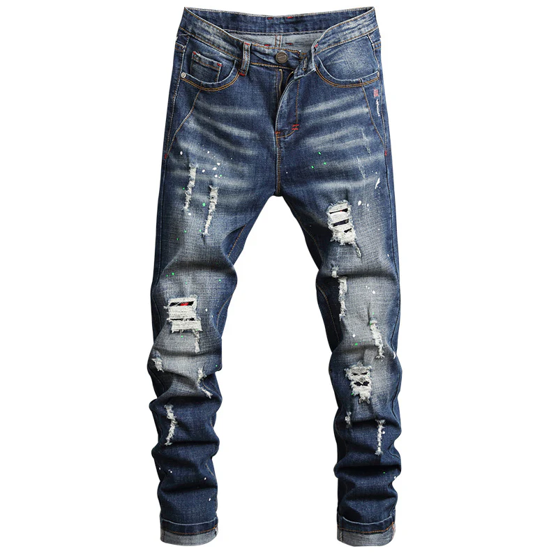 Herren Ripped Denim Jeans im urbanen Style Heidi-Mode - Image 5