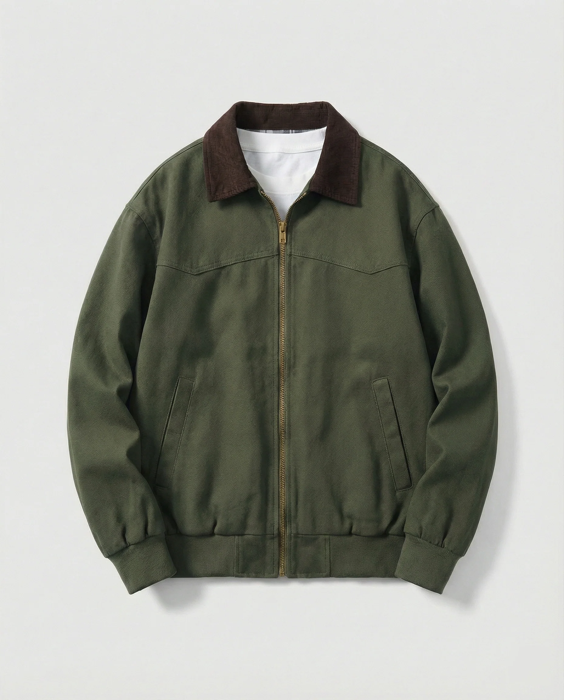 Herren robuster Canvas-Blouson mit Cordkragen und kariertem Steppfutter Heidi-Mode - Image 9