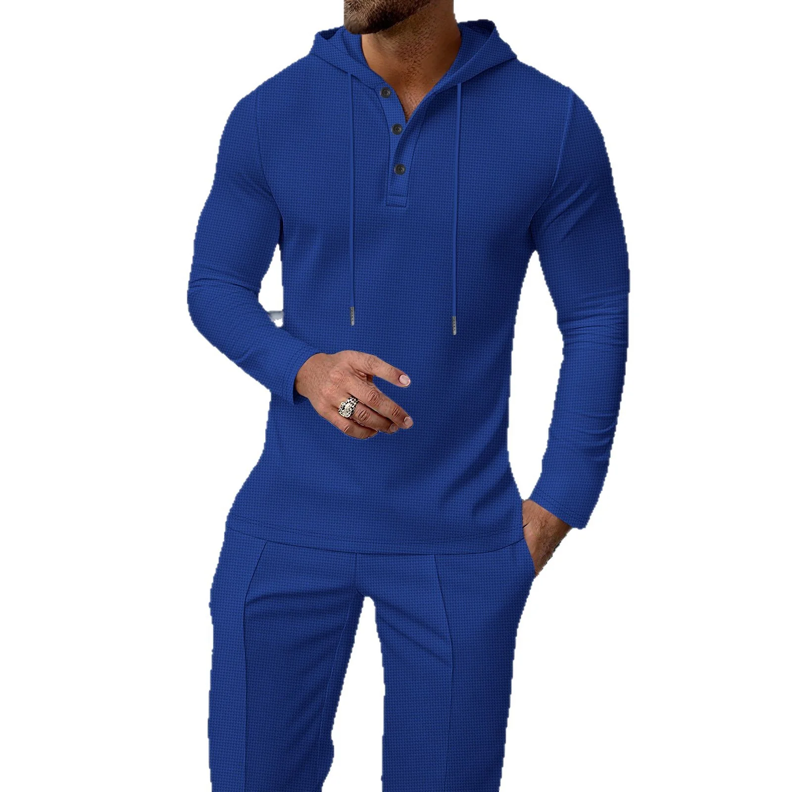 Herren sportives Hoodie und Jogginghose Set im strukturierten Design Heidi-Mode - Image 11