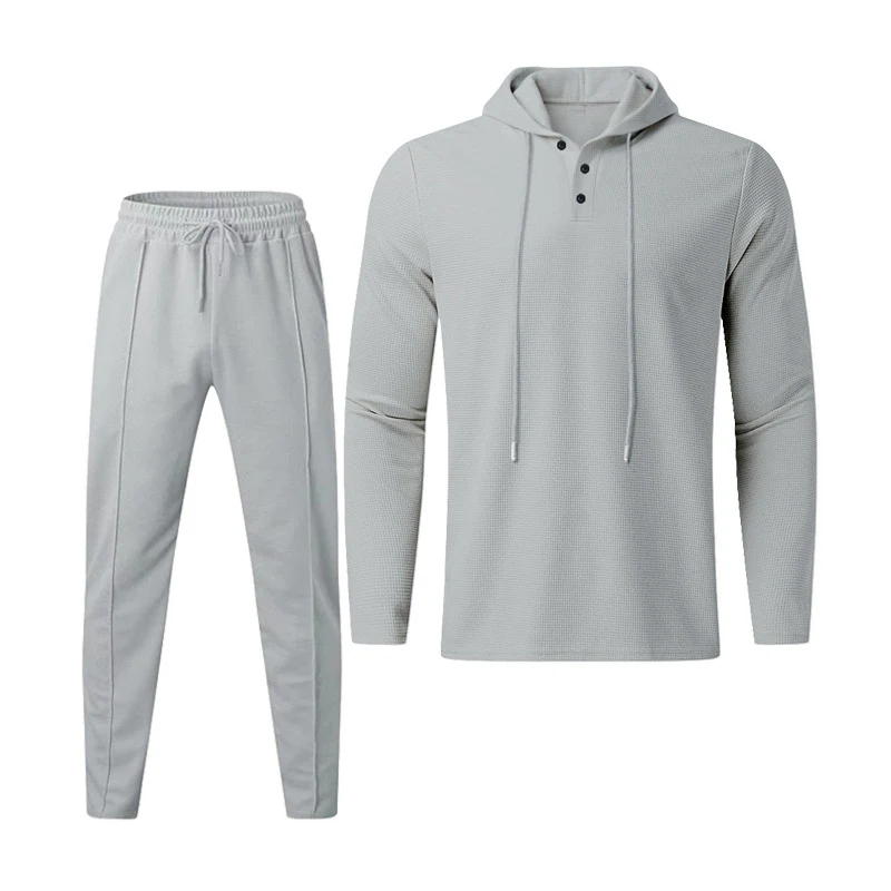 Herren sportives Hoodie und Jogginghose Set im strukturierten Design Heidi-Mode - Image 13