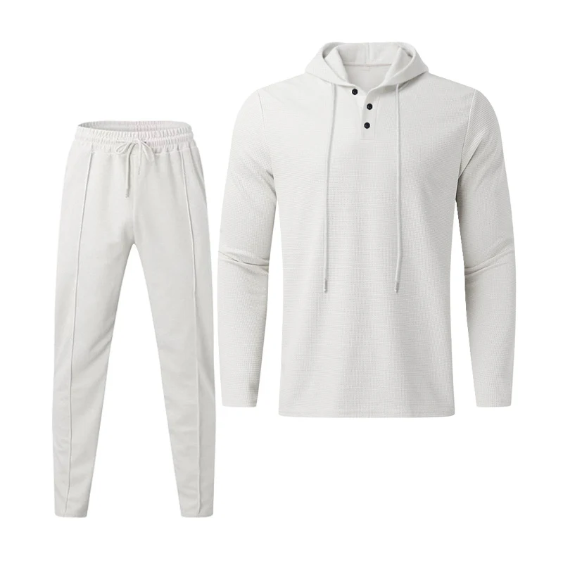 Herren sportives Hoodie und Jogginghose Set im strukturierten Design Heidi-Mode - Image 3