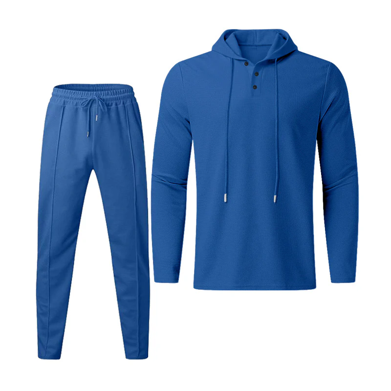 Herren sportives Hoodie und Jogginghose Set im strukturierten Design Heidi-Mode - Image 5