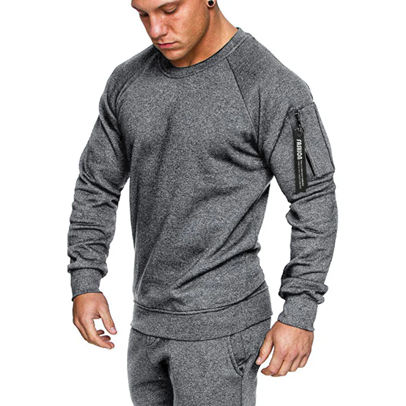 Herren sportlicher Sweatshirt mit praktischer Reißverschlusstasche Heidi-Mode - Image 10