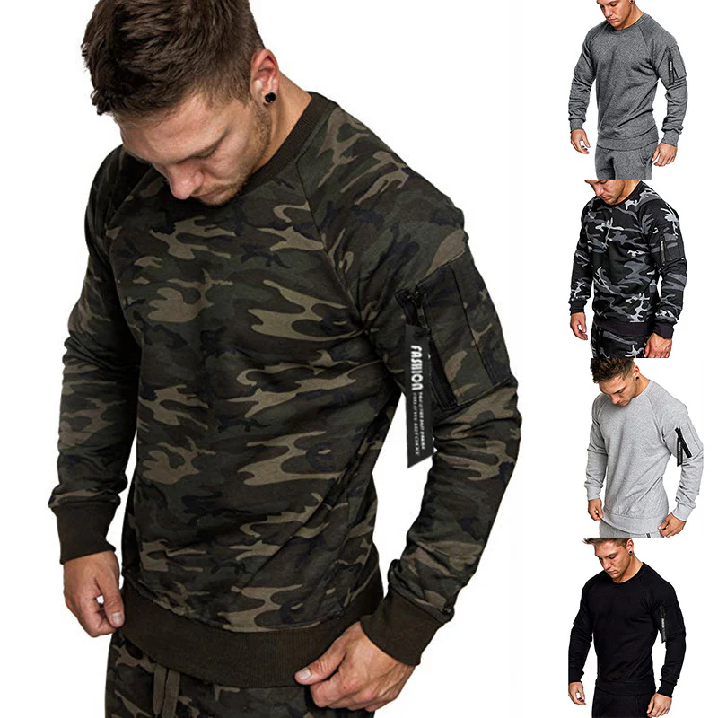Herren sportlicher Sweatshirt mit praktischer Reißverschlusstasche Heidi-Mode - Image 4