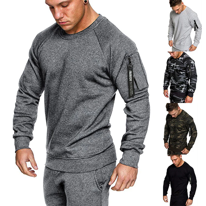 Herren sportlicher Sweatshirt mit praktischer Reißverschlusstasche Heidi-Mode - Image 6