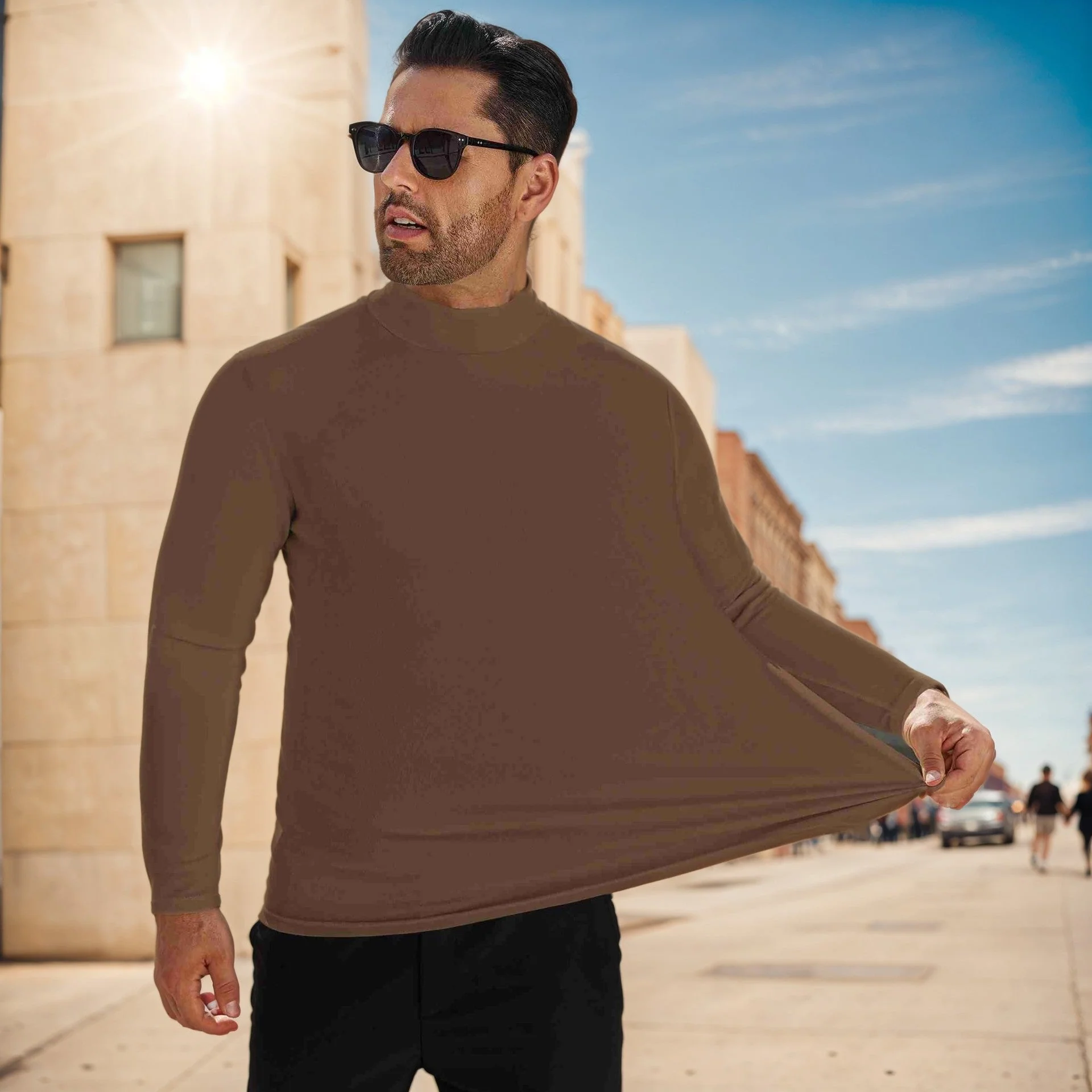Herren Stehkragen Pullover Aus Weichem Baumwollmix Heidi-Mode - Image 8
