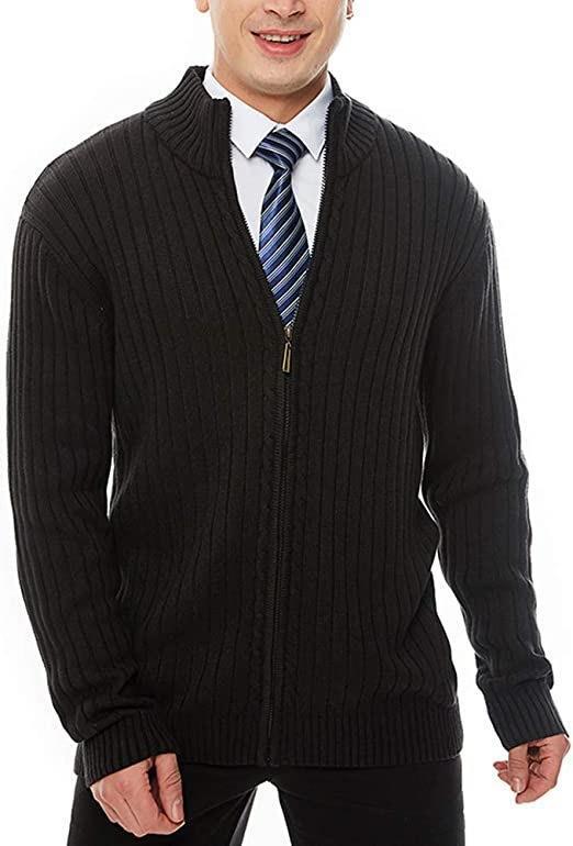 Herren Strickjacke mit hochgeschlossenem Kragen und Reißverschluss Heidi-Mode - Image 5