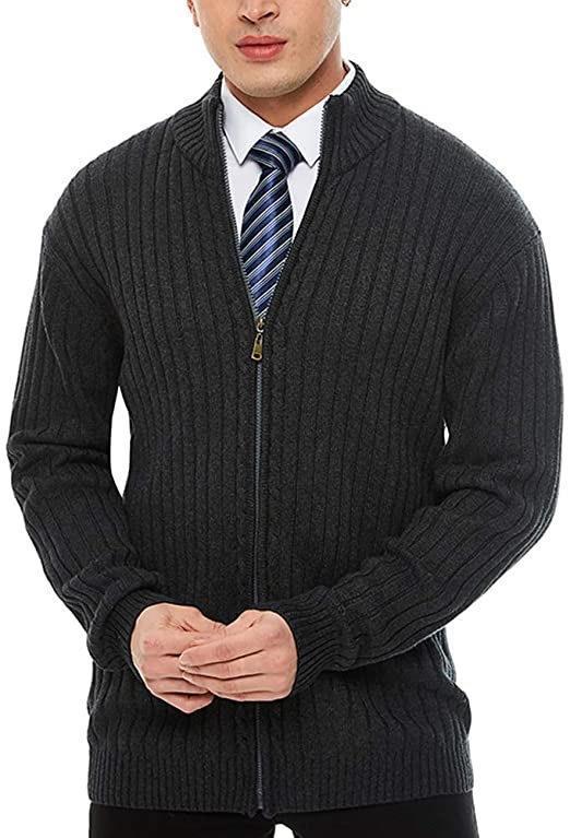 Herren Strickjacke mit hochgeschlossenem Kragen und Reißverschluss Heidi-Mode - Image 9